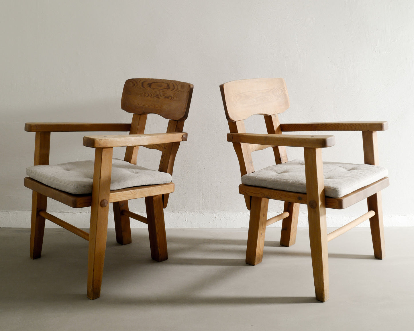 SWEDISH ARMCHAIRS IN PINE, 1970s