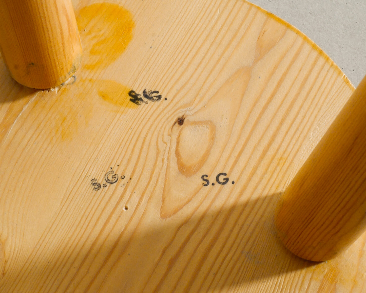 SWEDISH PINE STOOL, 1970s