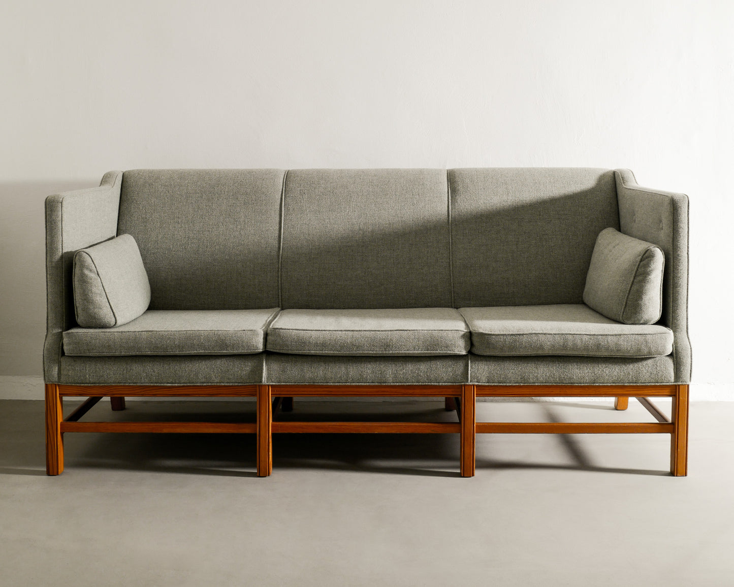 DANISH THREE SEATER PINE SOFA, 1960s