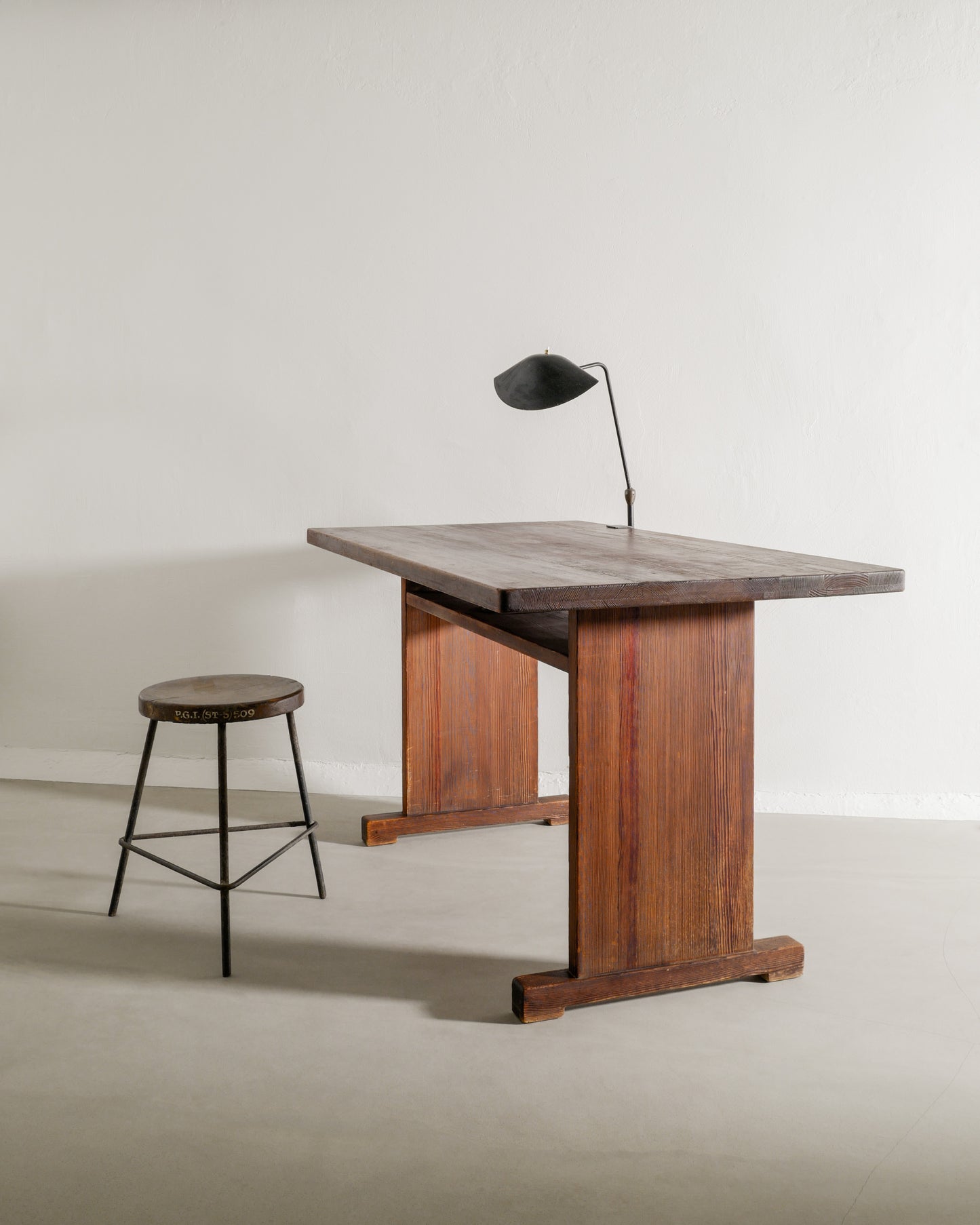 SWEDISH PINE TABLE WITH A SHELF, 1930s