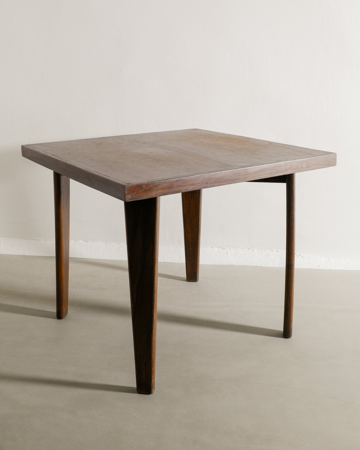PIERRE JEANNERET SQUARED TABLE, 1950s