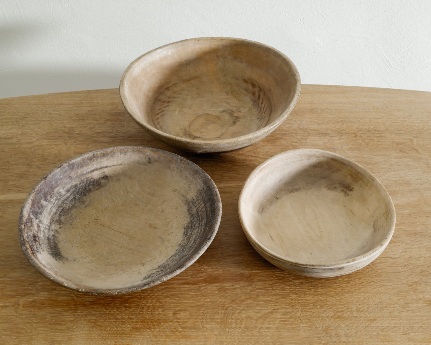 SET OF SWEDISH ANTIQUE WOODEN BOWLS, 1800s