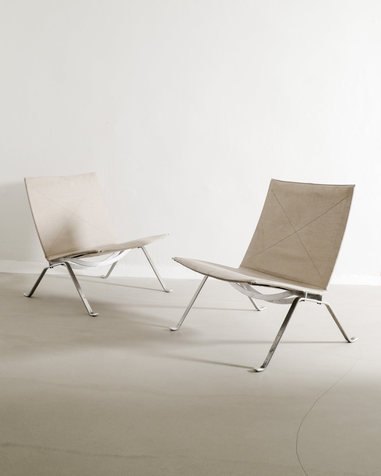 POUL KJAERHOLM PK22 CHAIRS IN CANVAS, 1990s