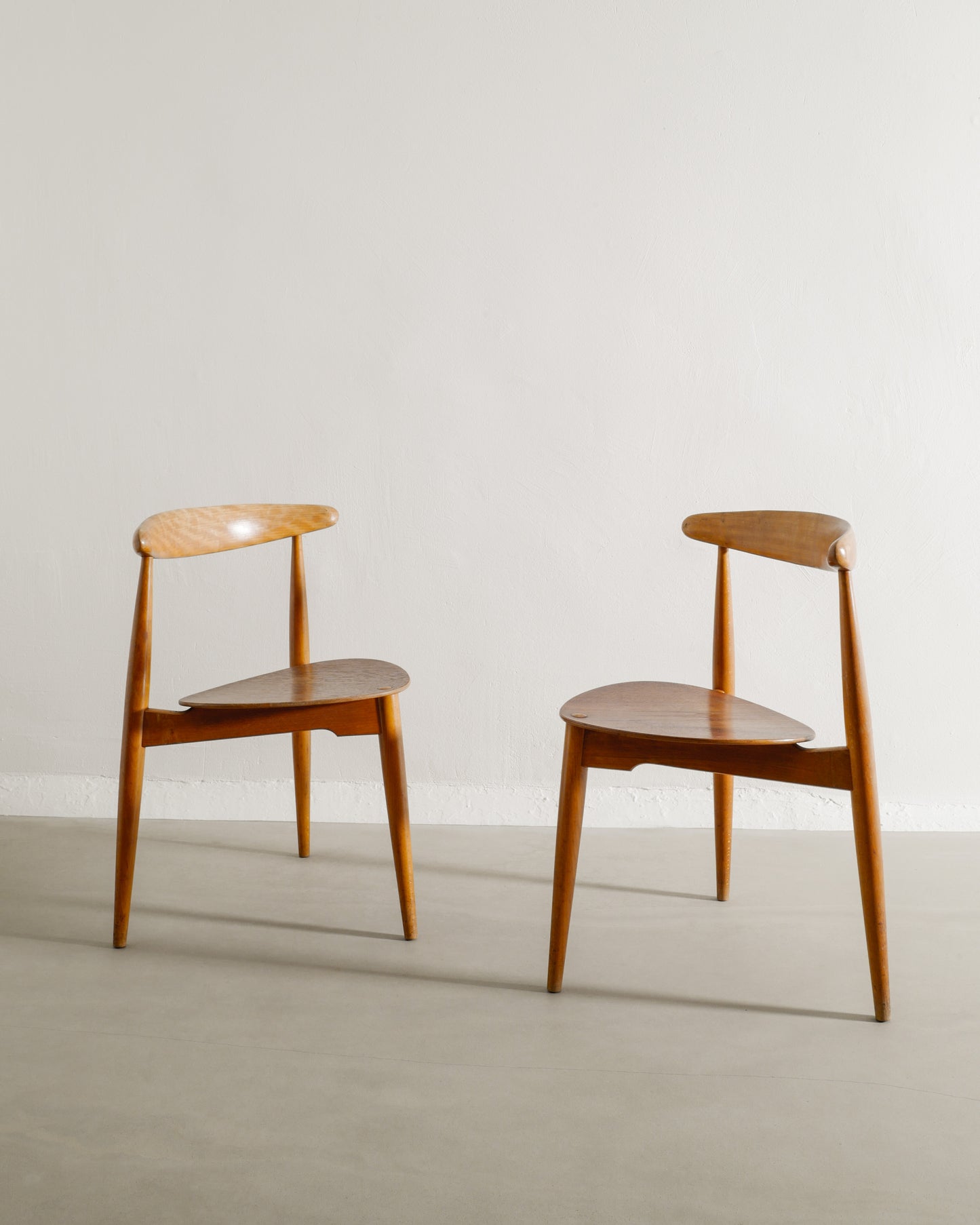 HANS J WEGNER "HEART" DINING CHAIRS, 1950s