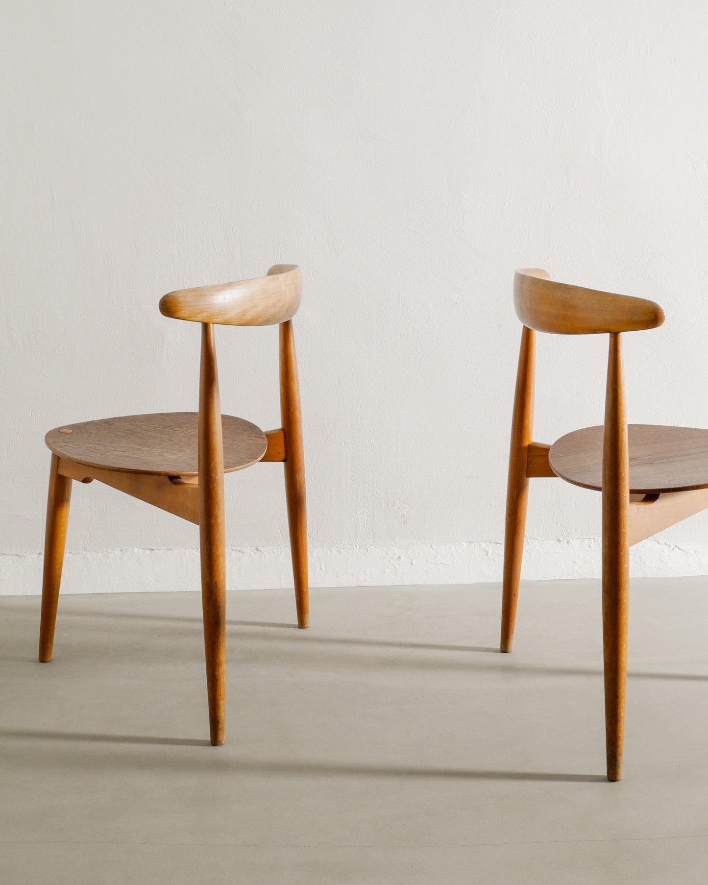 HANS J WEGNER "HEART" DINING CHAIRS, 1950s