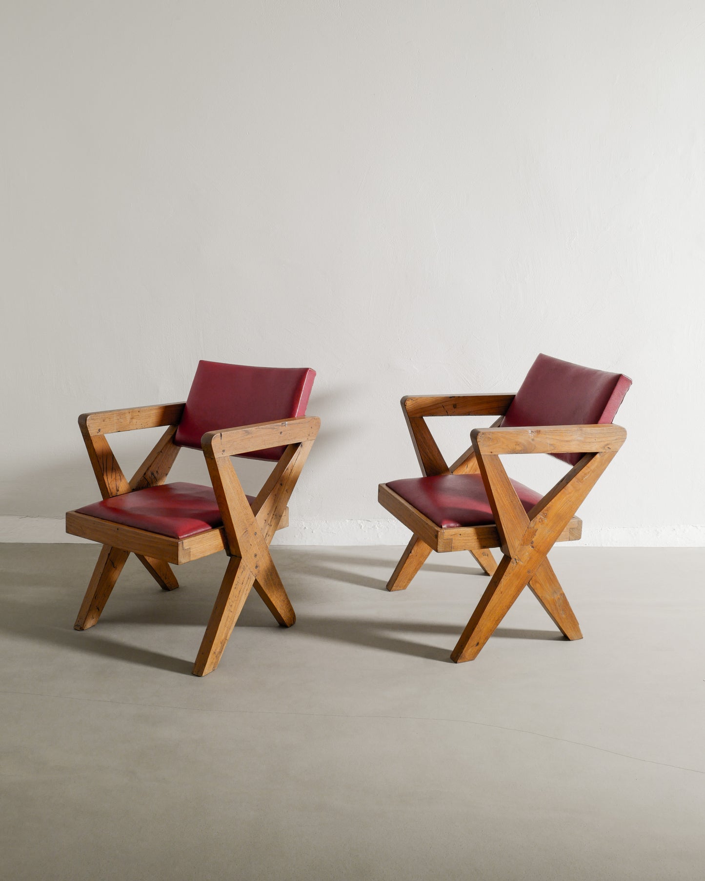 PIERRE JEANNERET "X-CHAIRS" IN LEATHER, 1950s
