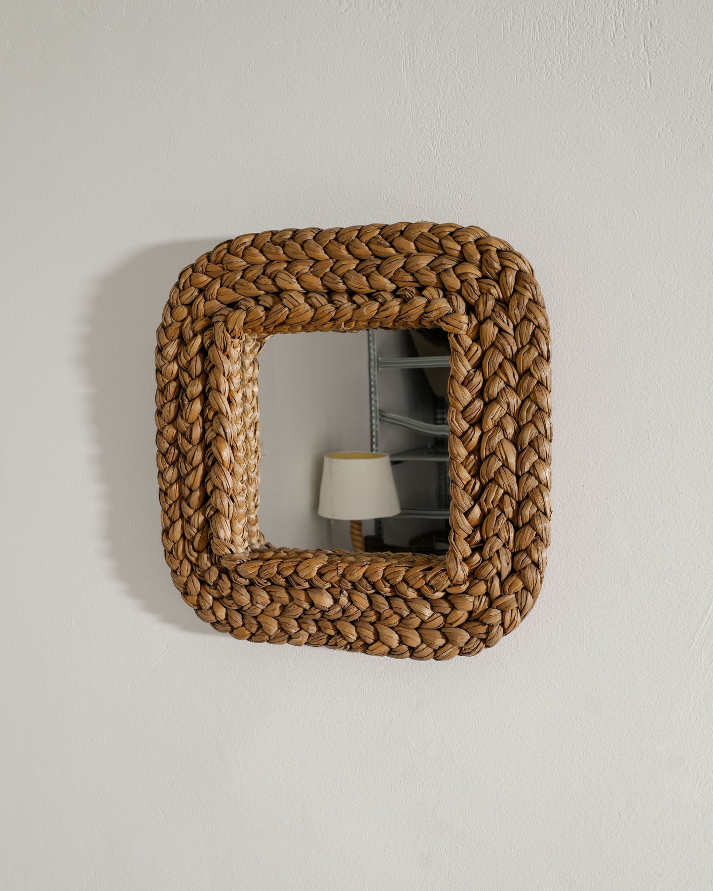 SQUARED FRENCH WOVEN MIRROR, 1960s