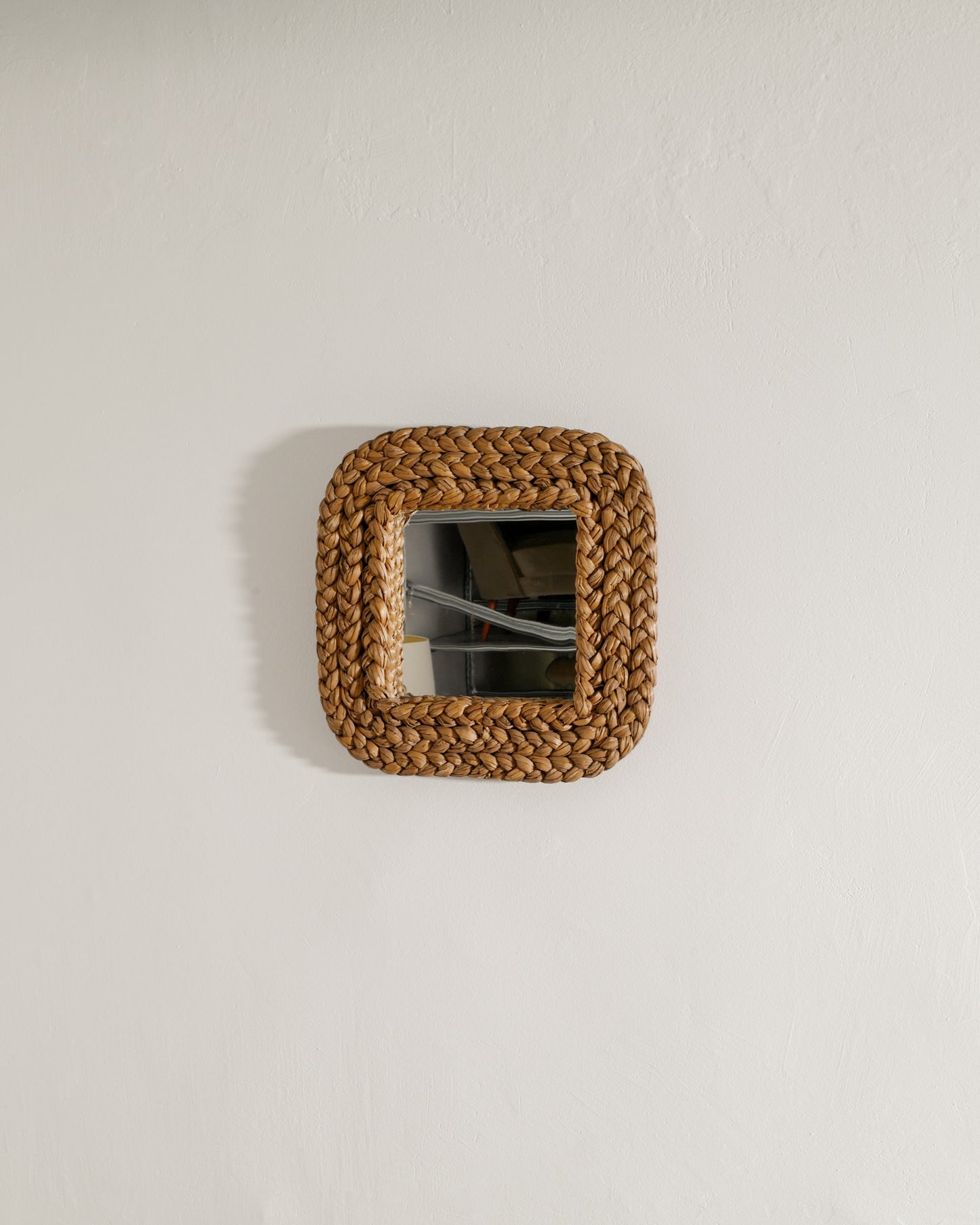SQUARED FRENCH WOVEN MIRROR, 1960s