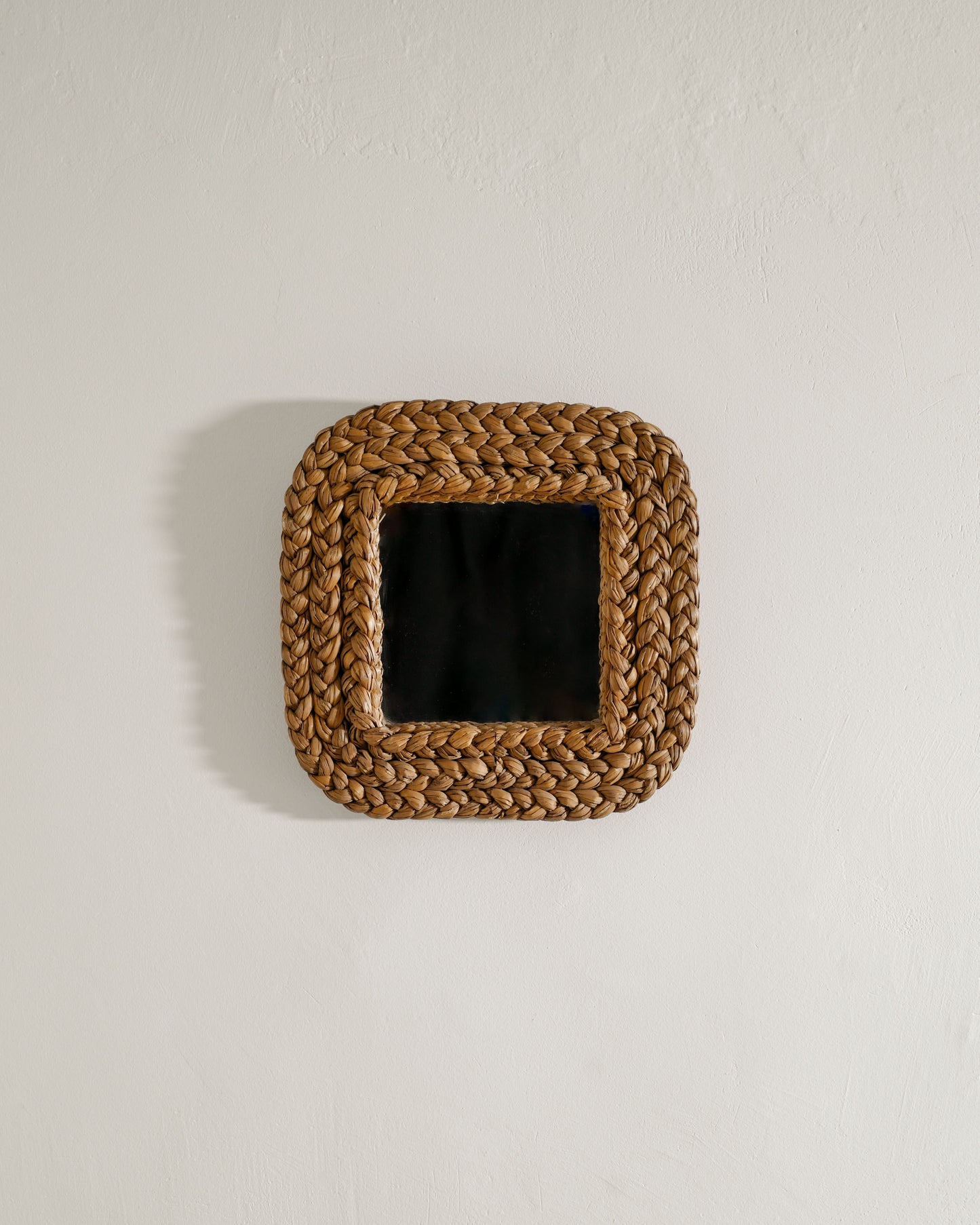 SQUARED FRENCH WOVEN MIRROR, 1960s