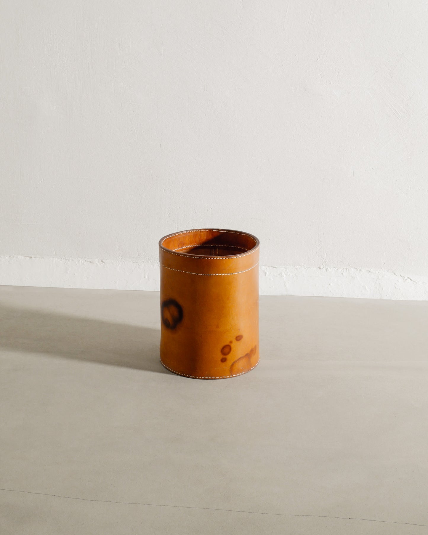 DANISH LEATHER PAPER BIN, 1960s