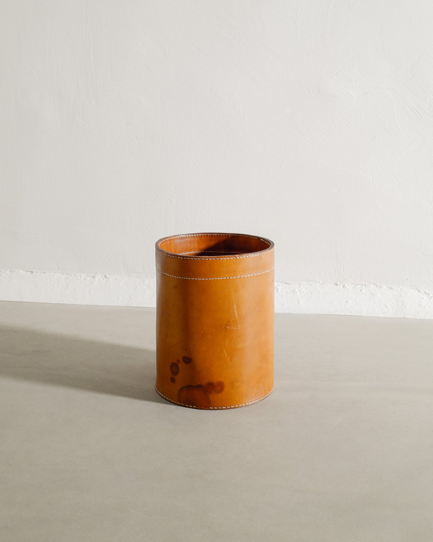 DANISH LEATHER PAPER BIN, 1960s
