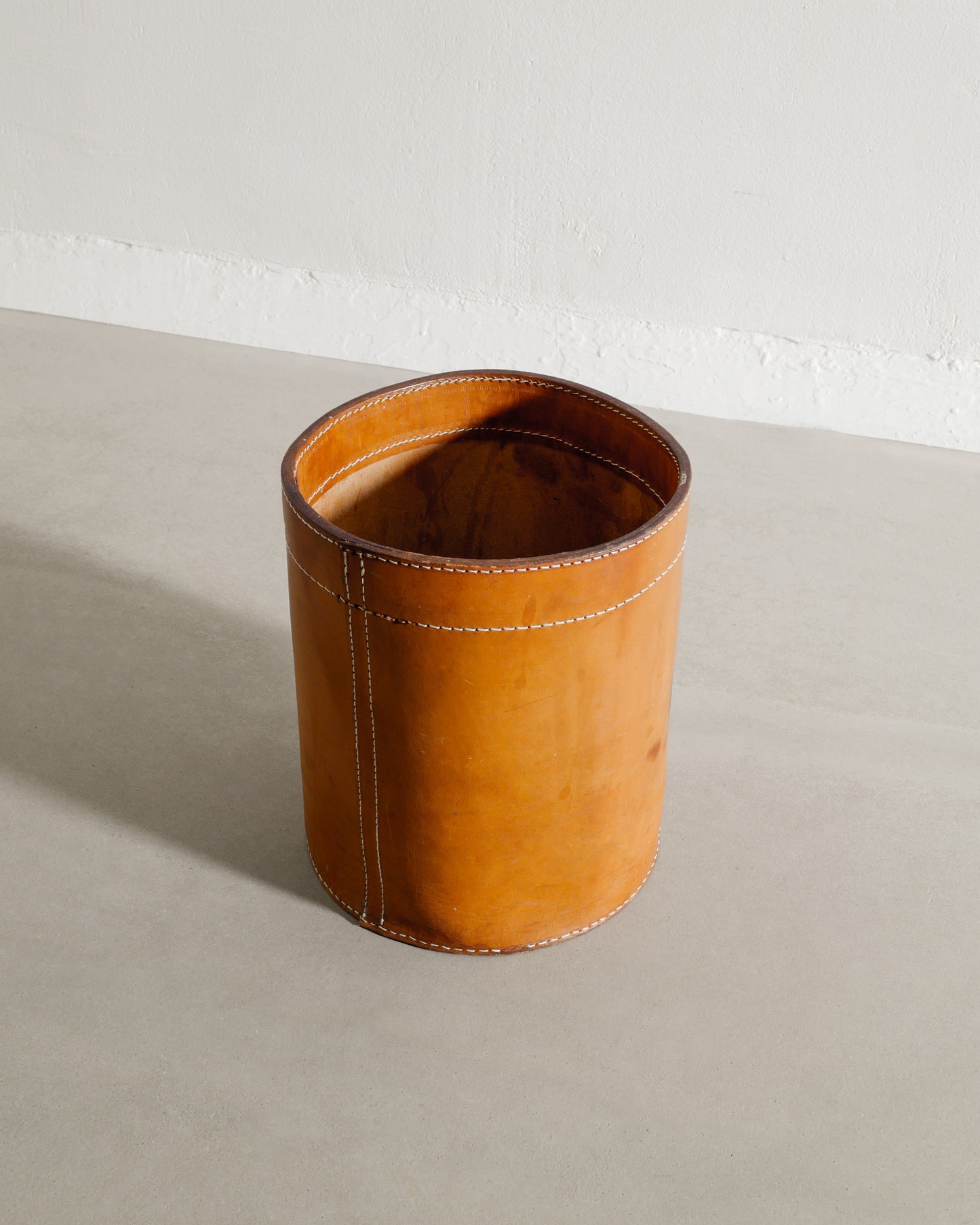 DANISH LEATHER PAPER BIN, 1960s