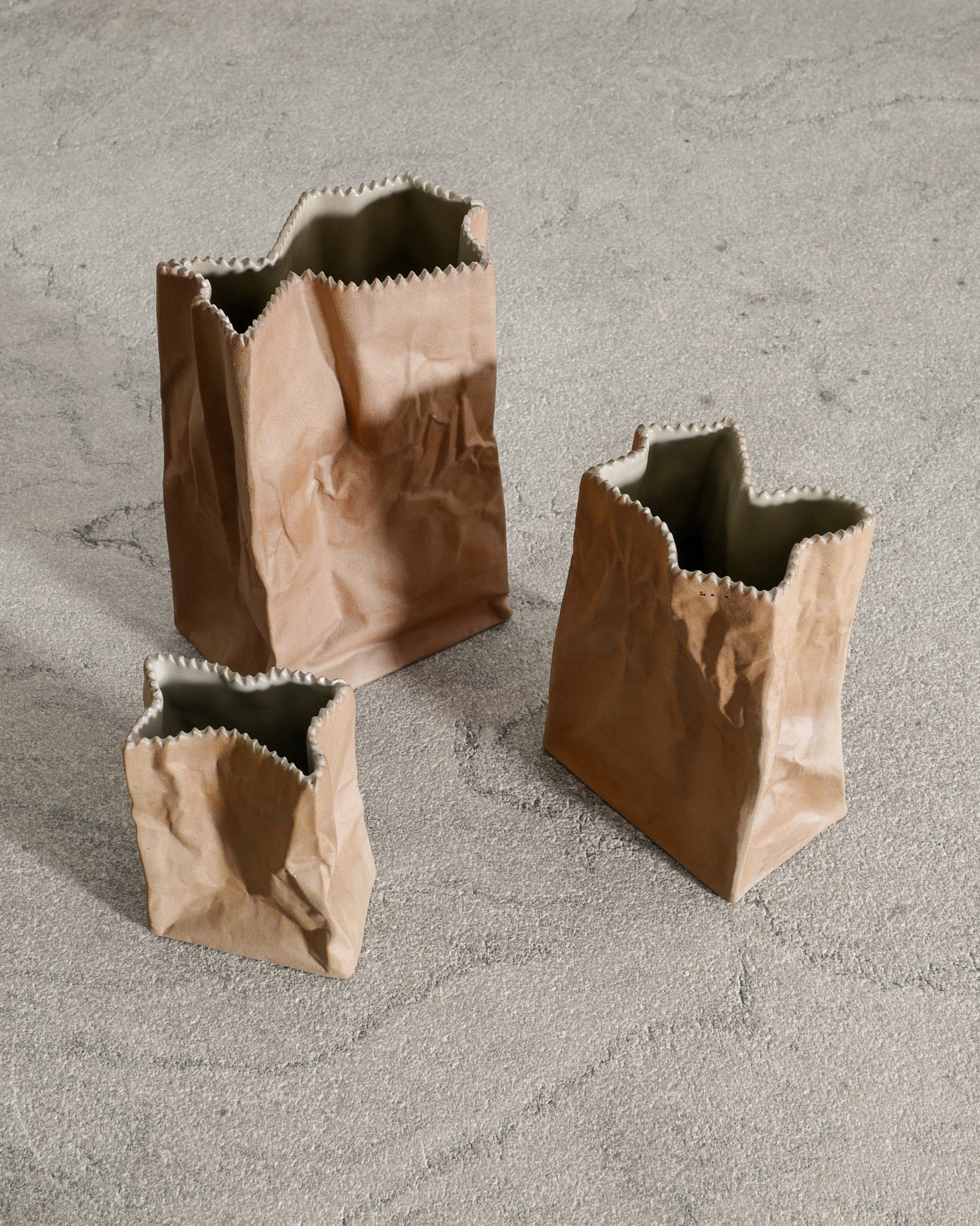 TAPIO WIRKKALA "PAPER BAG" VASES, 1970s