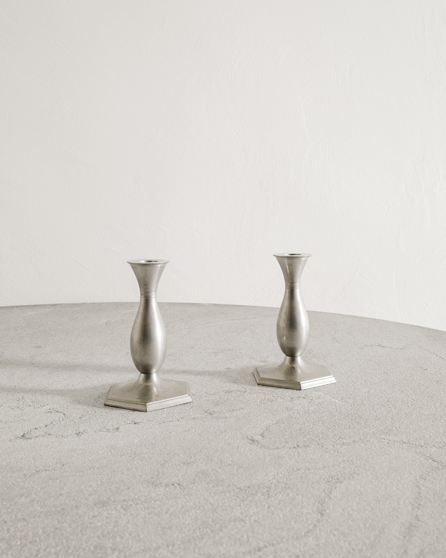 JUST ANDERSEN PEWTER CANDLESTICKS, 1940s