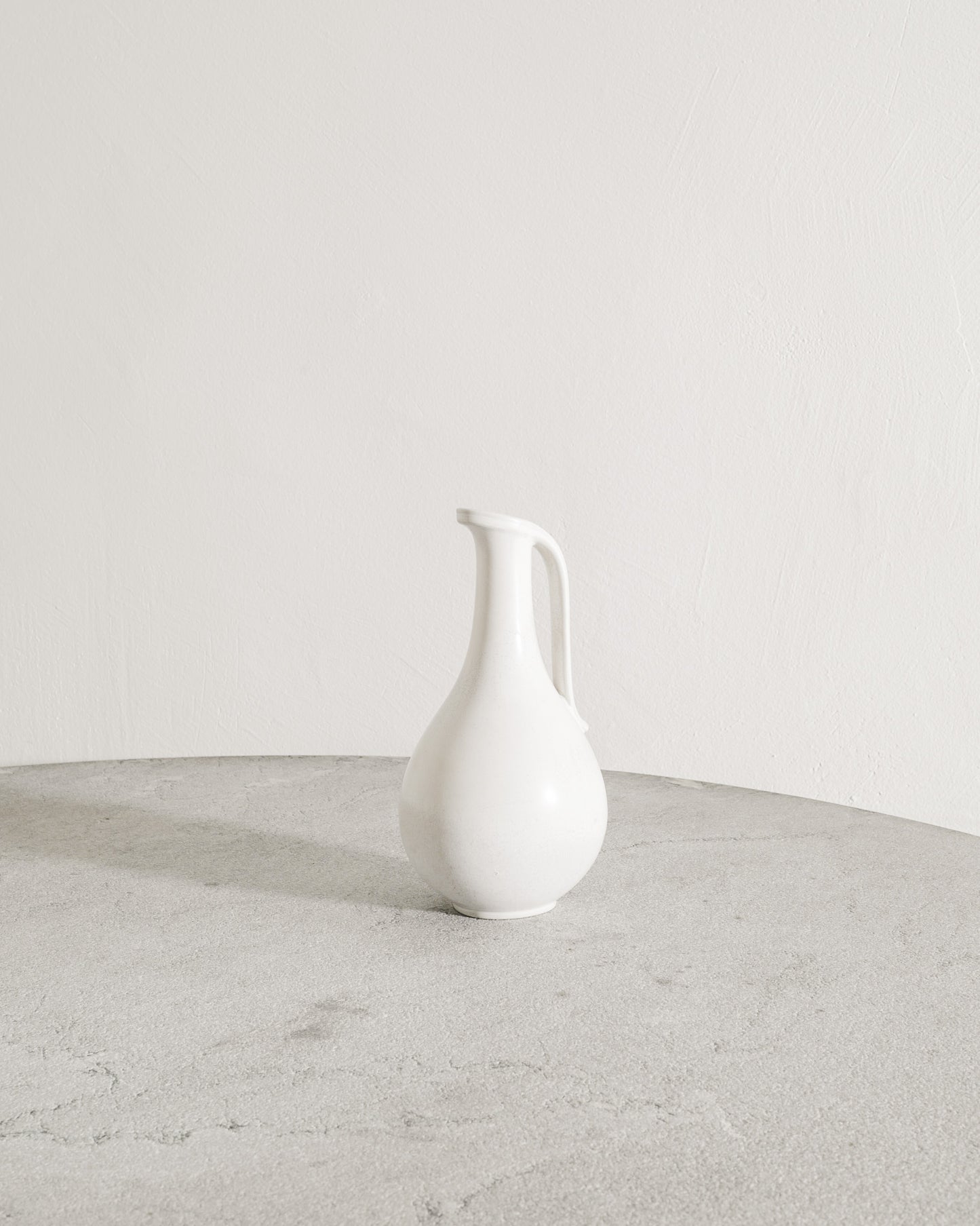 GUNNAR NYLUND WHITE CERAMIC PITCHER, 1950s