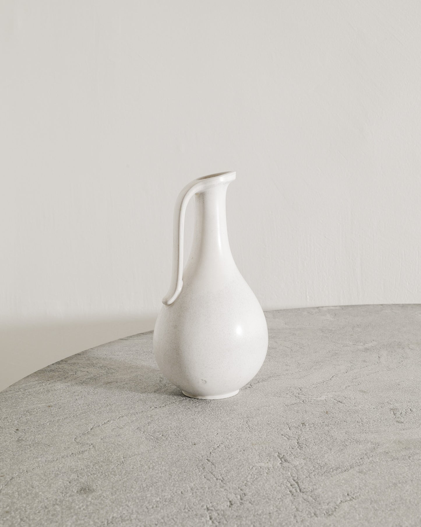 GUNNAR NYLUND WHITE CERAMIC PITCHER, 1950s