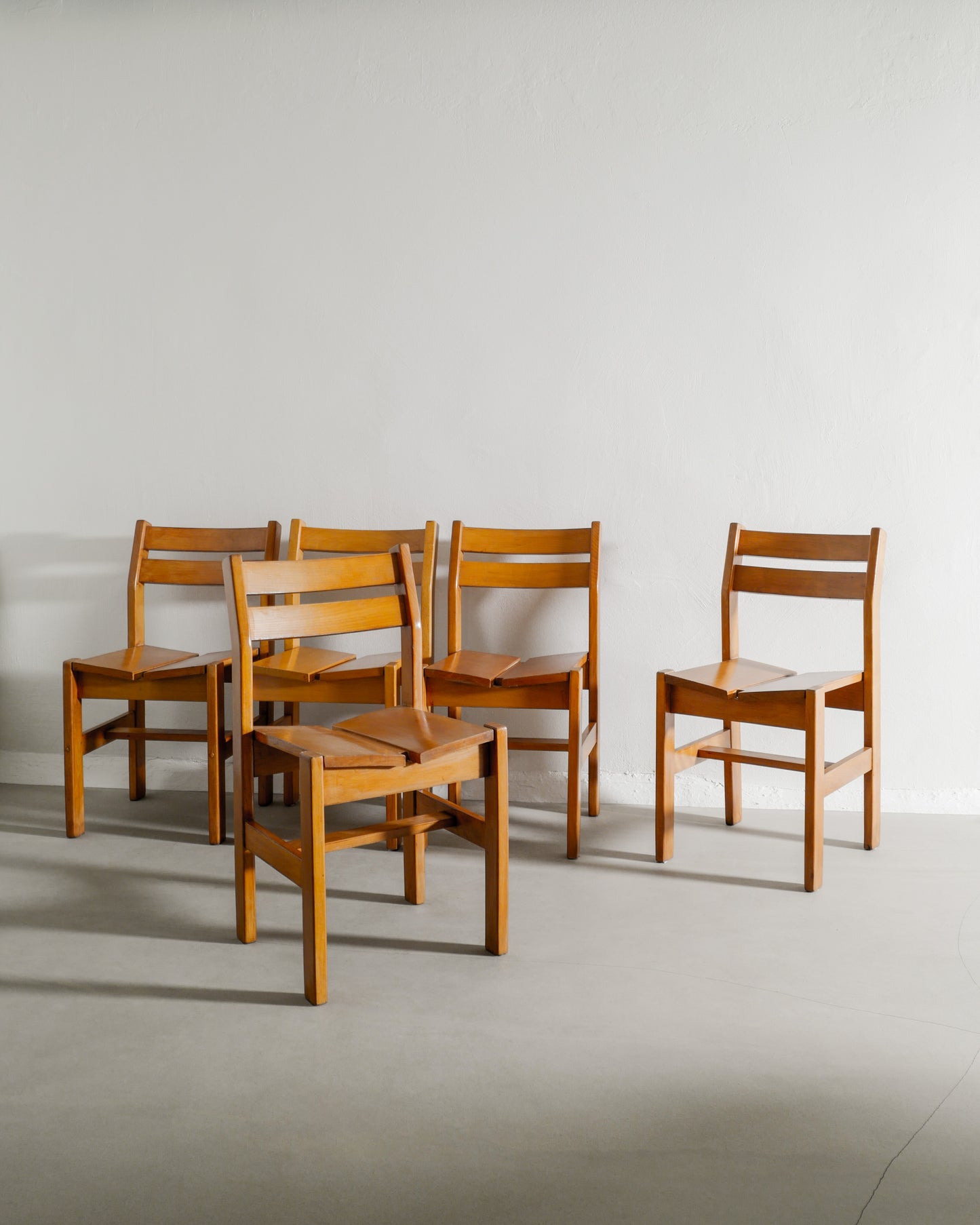 FRENCH ELM CHAIRS, 1960s
