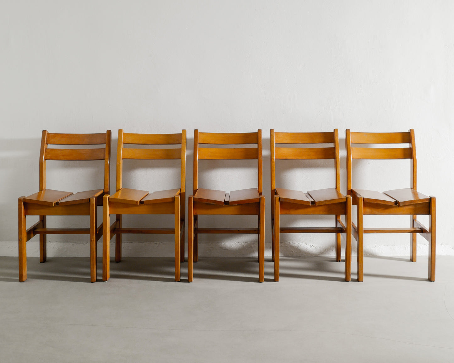 FRENCH ELM CHAIRS, 1960s