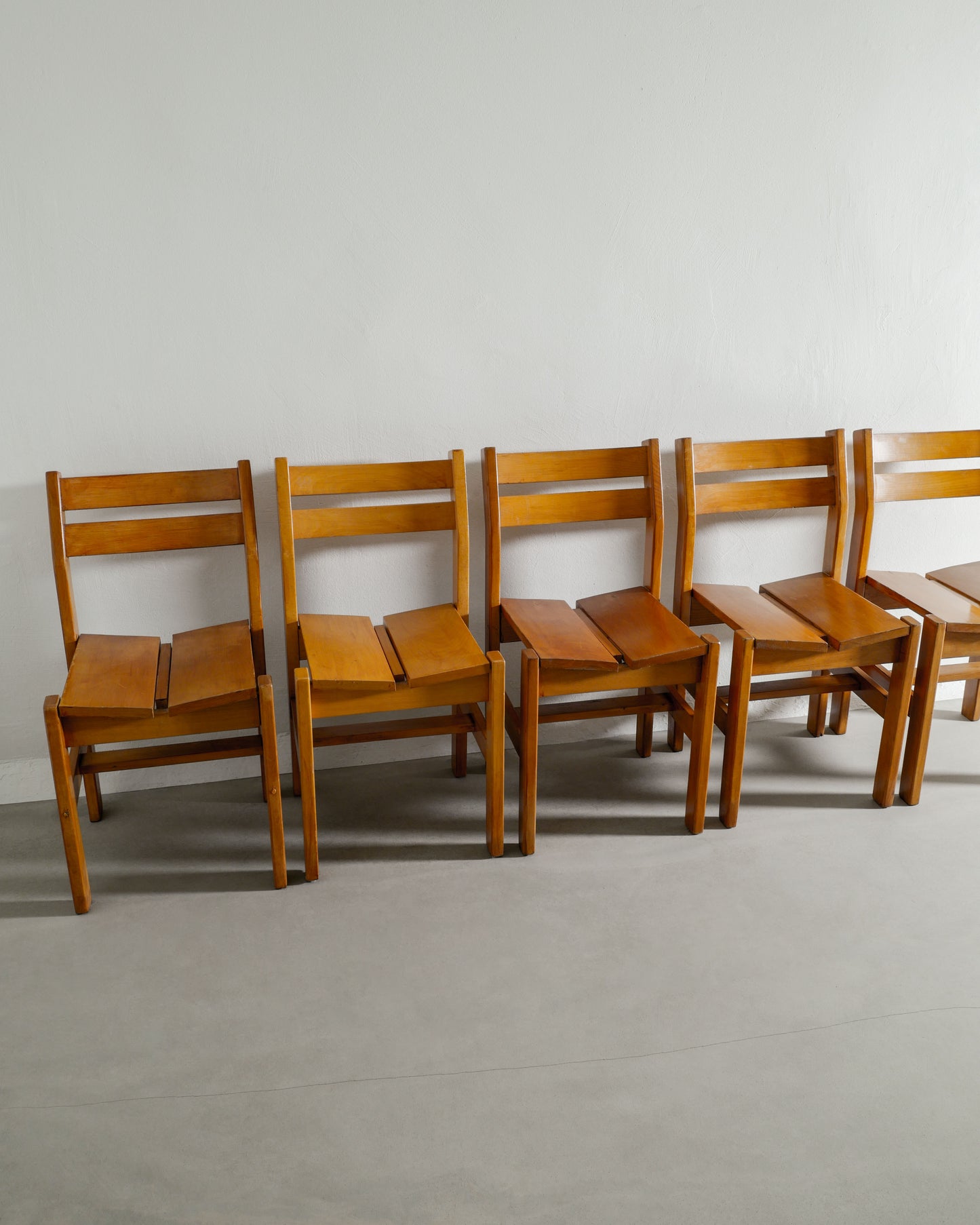 FRENCH ELM CHAIRS, 1960s