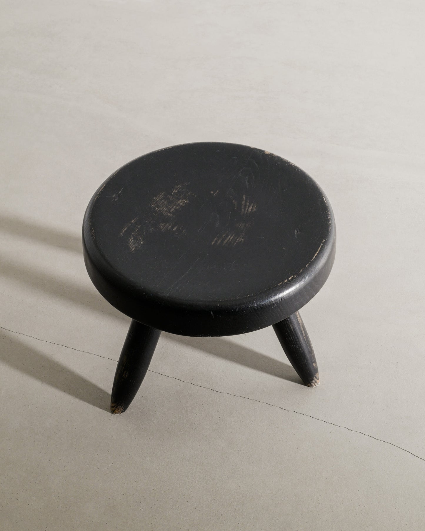 CHARLOTTE PERRIAND BLACK STOOL, 1960s