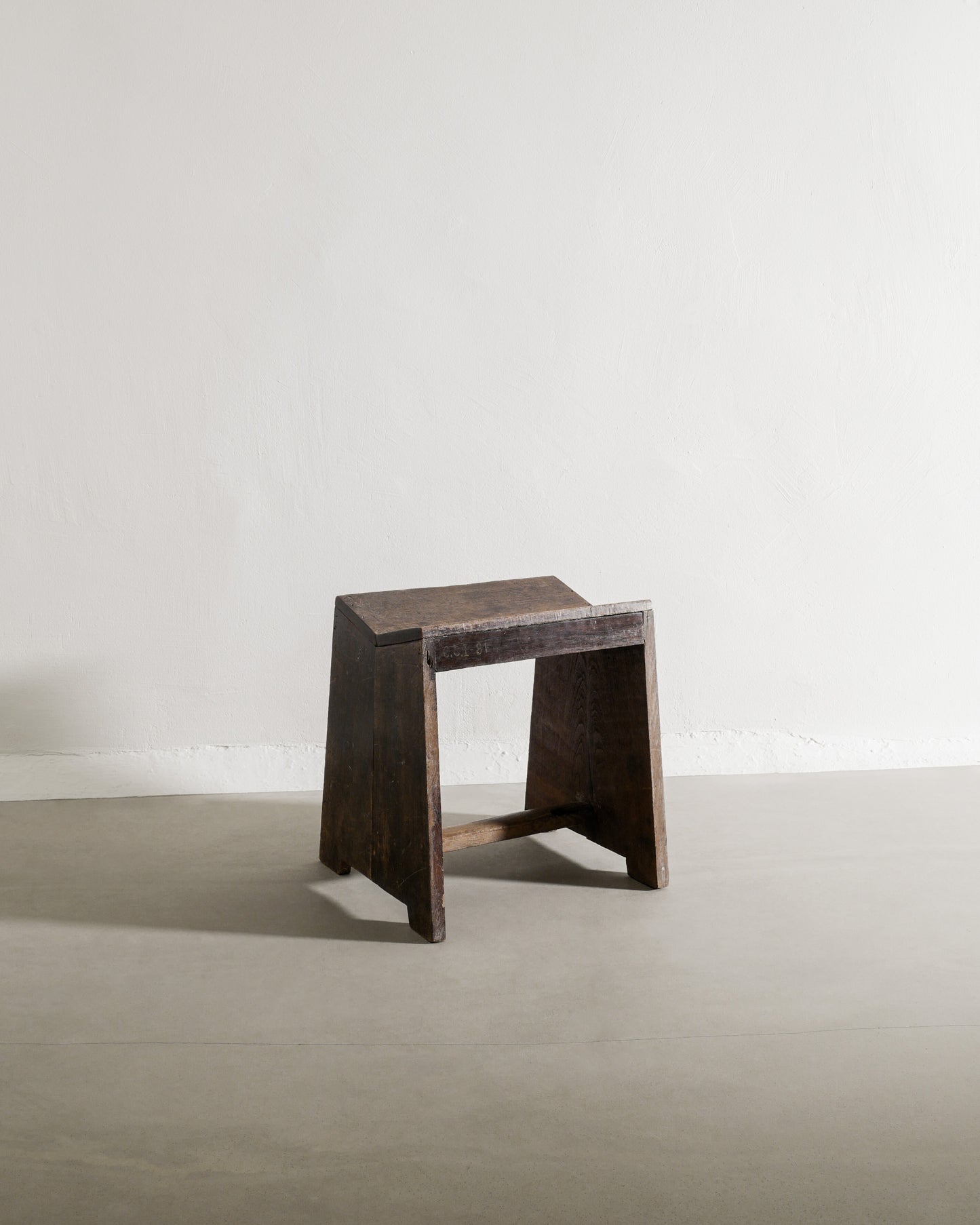 PIERRE JEANNERET "SEWING" TEAK STOOL, 1950s
