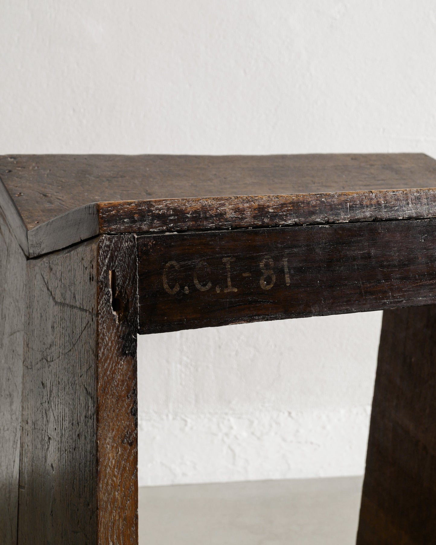 PIERRE JEANNERET "SEWING" TEAK STOOL, 1950s