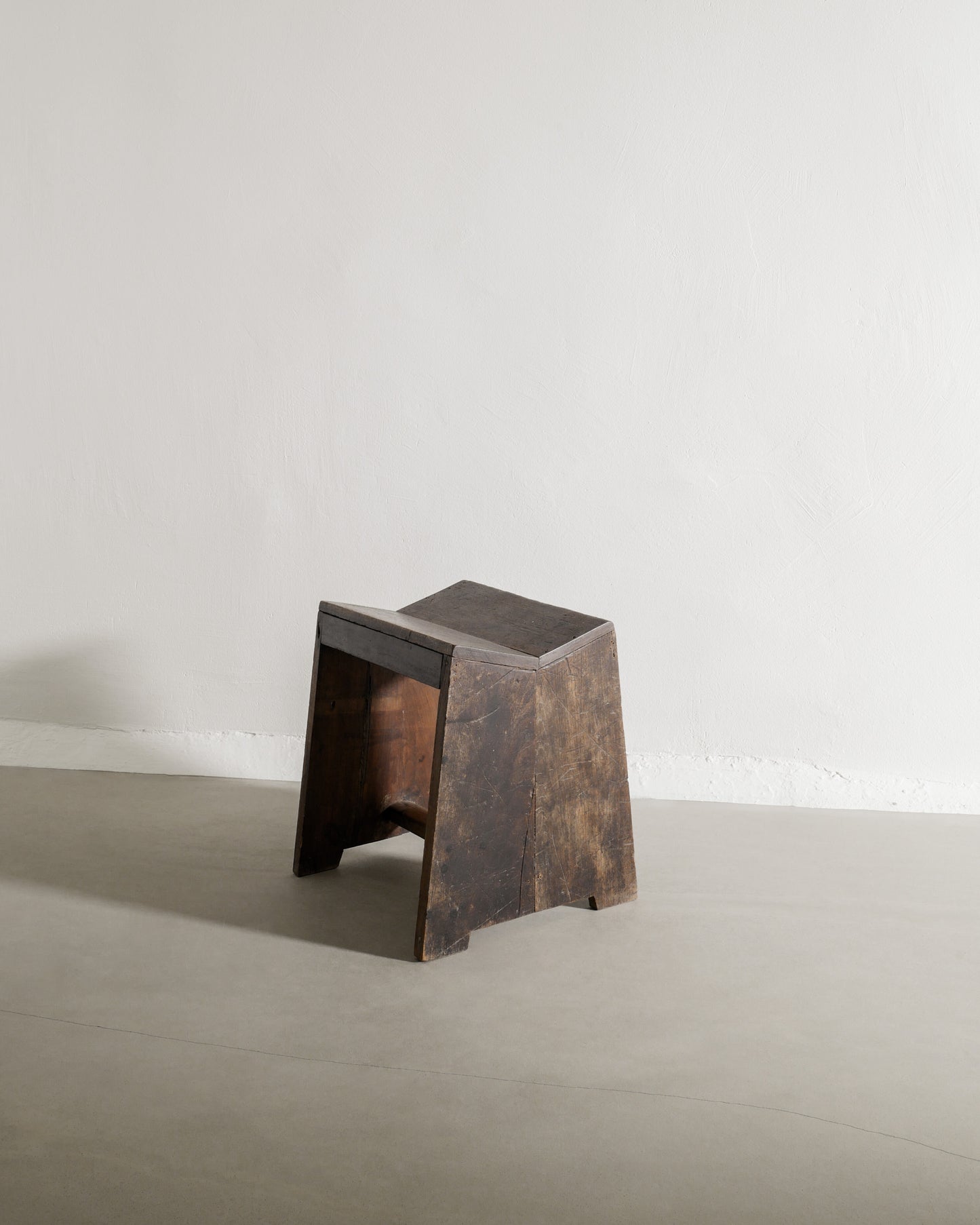 PIERRE JEANNERET "SEWING" TEAK STOOL, 1950s