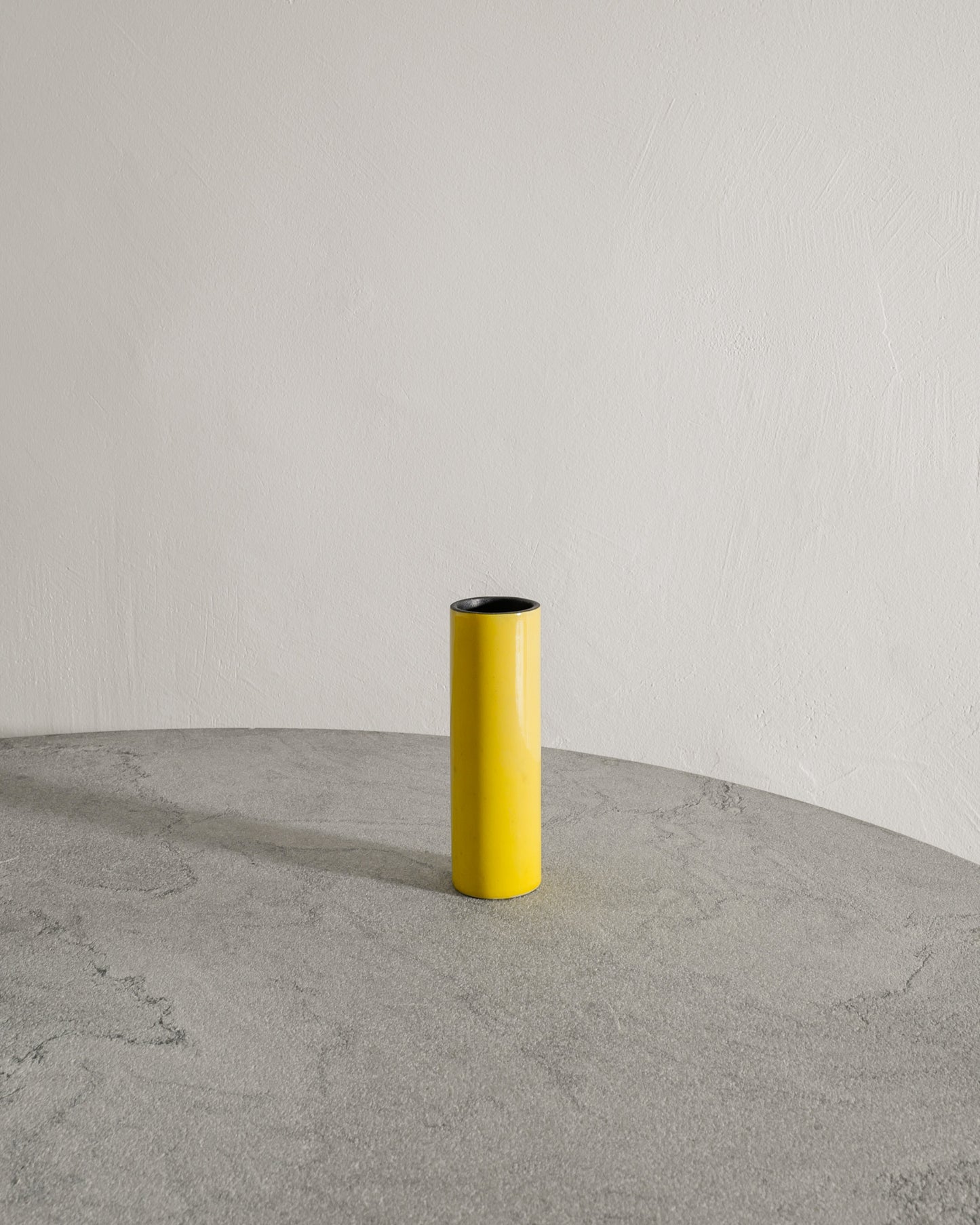 GEORGES JOUVE YELLOW CYLINDER VASE, 1950s