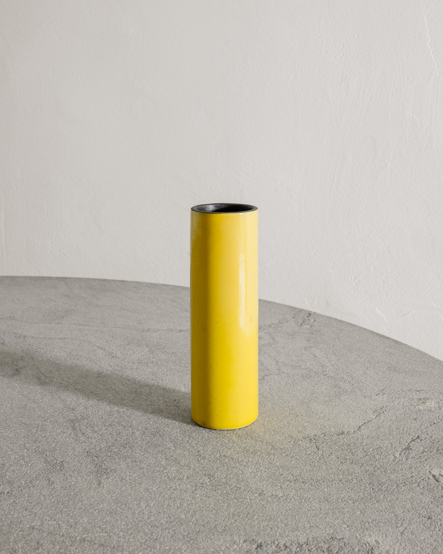 GEORGES JOUVE YELLOW CYLINDER VASE, 1950s