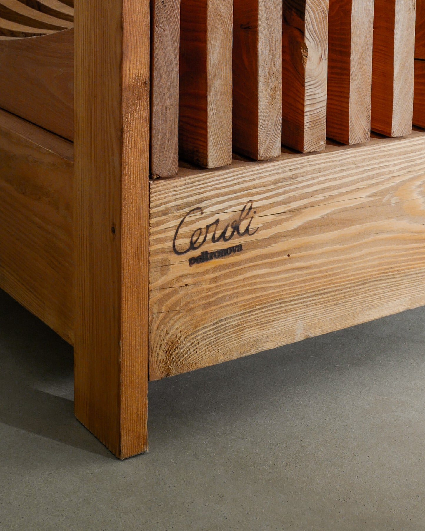 MARIO CEROLI PINE SOFA, 1970s