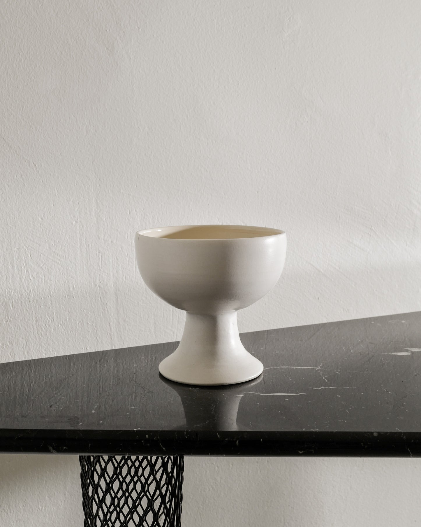 WHITE FRENCH BOWL VASE, 1950s