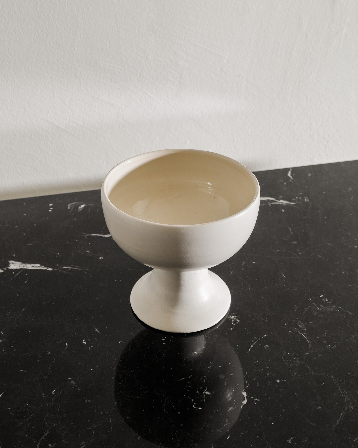 WHITE FRENCH BOWL VASE, 1950s