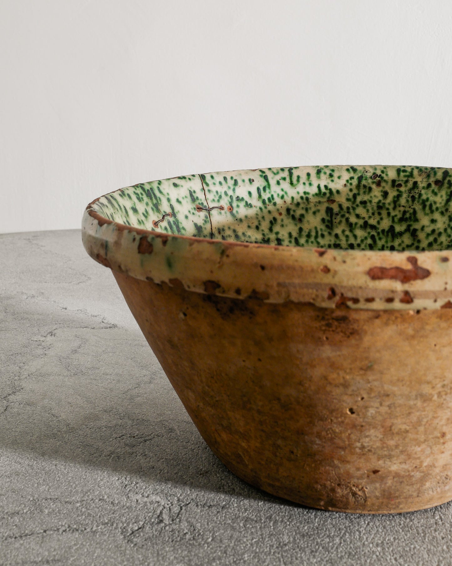 ANTIQUE DANISH STONEWARE BOWL, 1800s