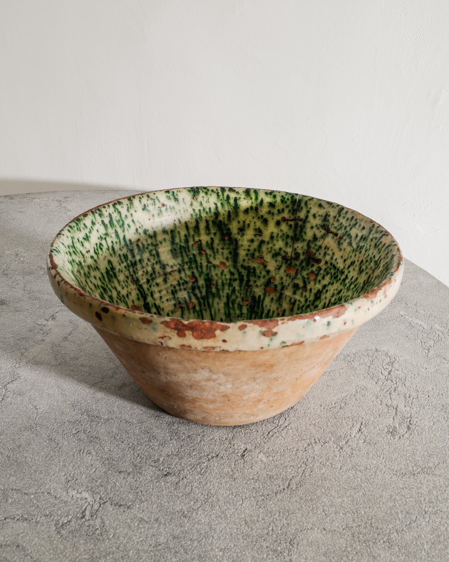 ANTIQUE DANISH STONEWARE BOWL, 1800s