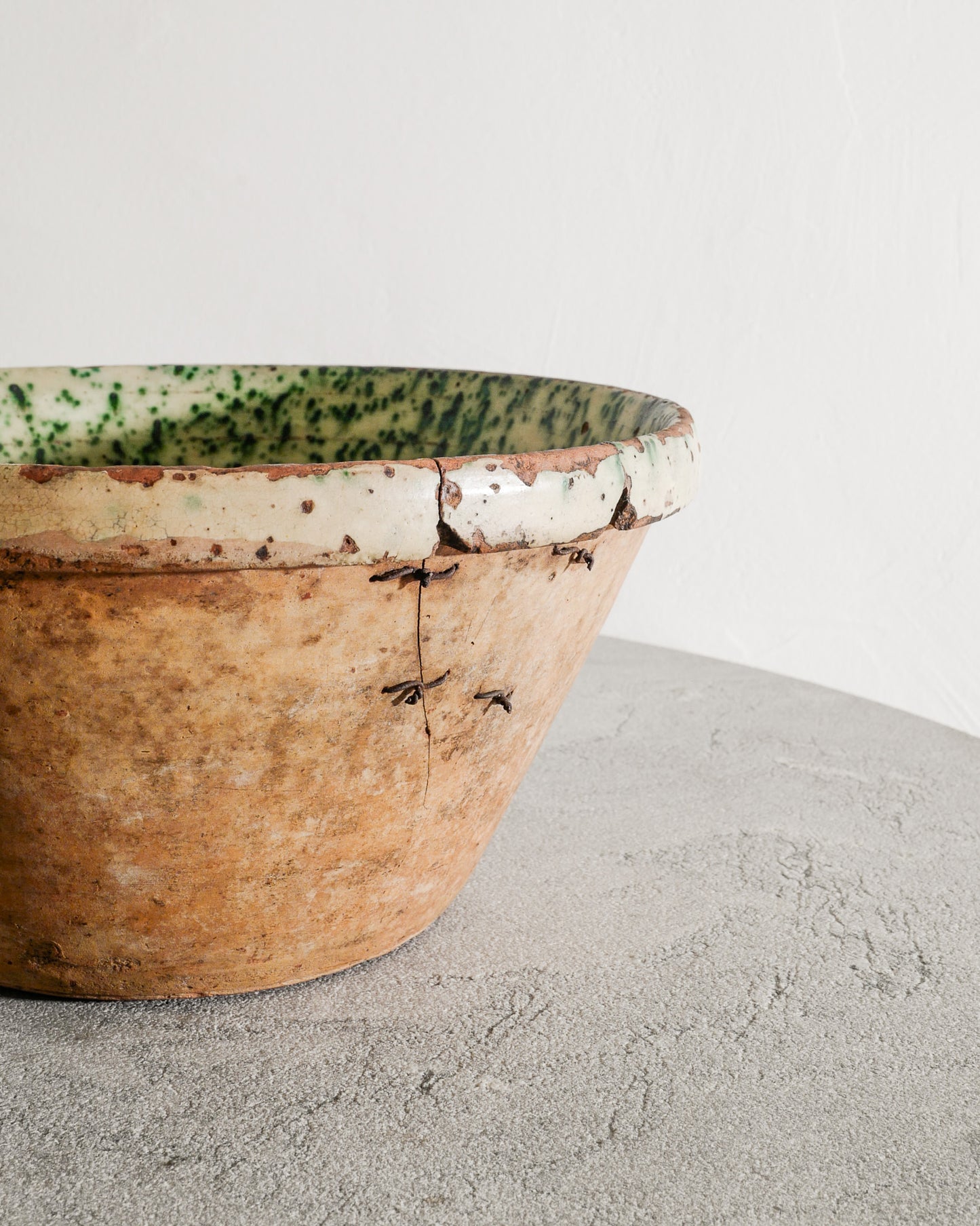 ANTIQUE DANISH STONEWARE BOWL, 1800s