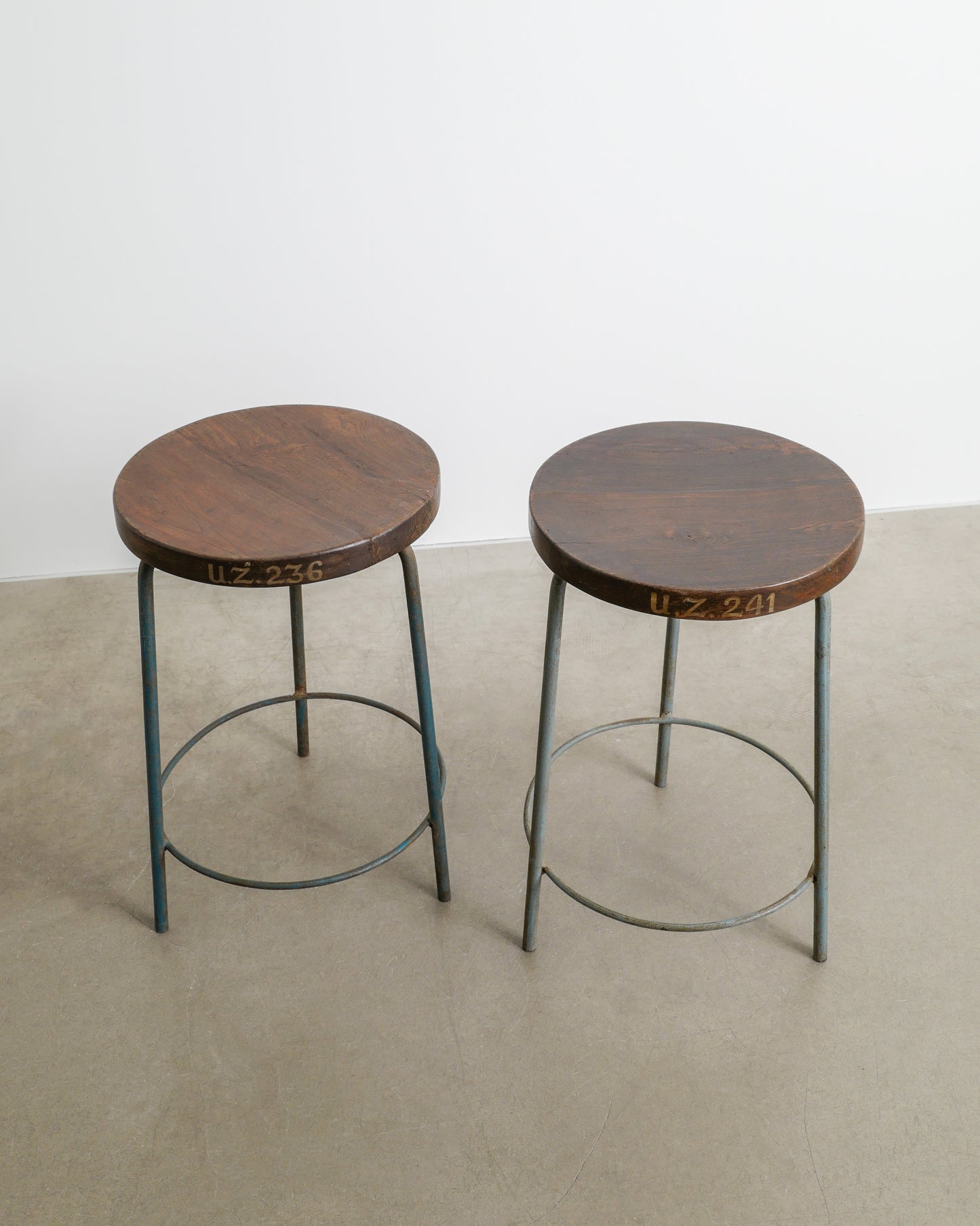 PAIR OF PIERRE JEANNERET HIGH STOOLS, 1950s