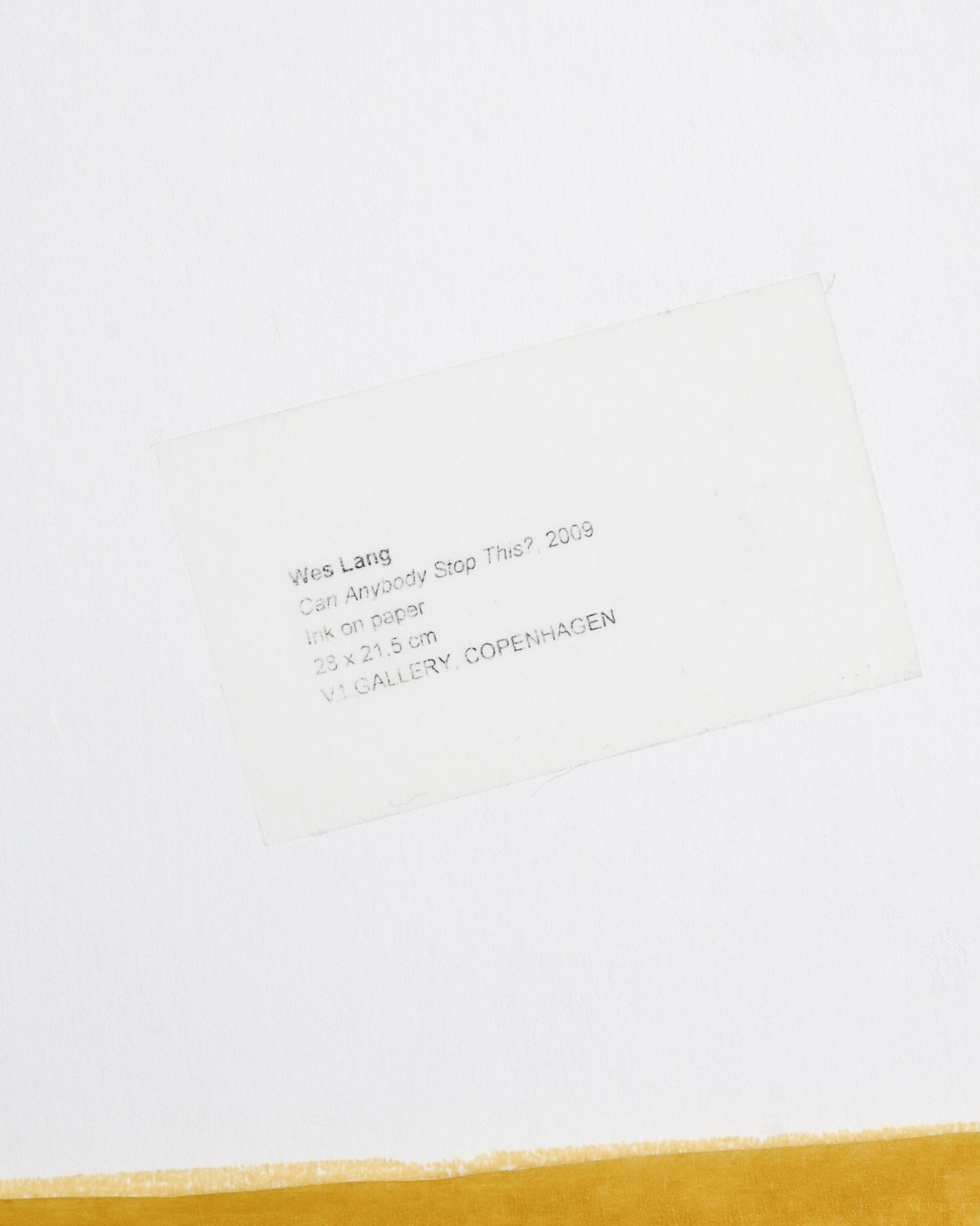 WES LANG "HI THERE" DRAWING, 2009