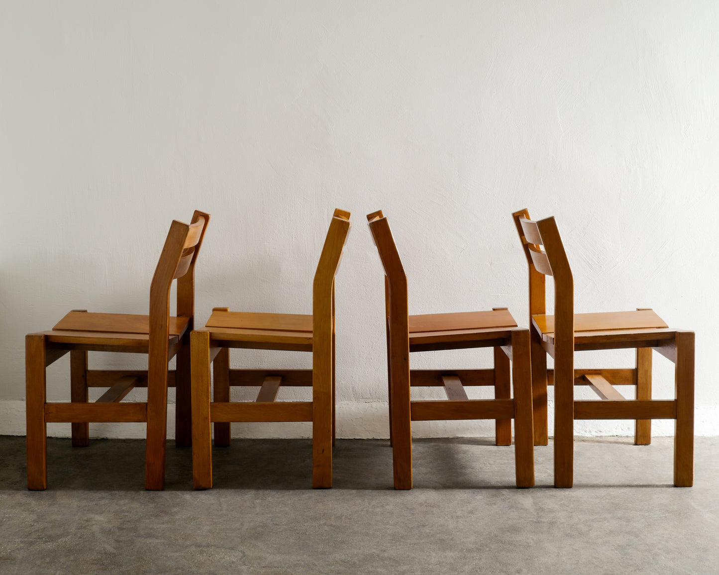 FRENCH ELM CHAIRS, FRANCE 1960s