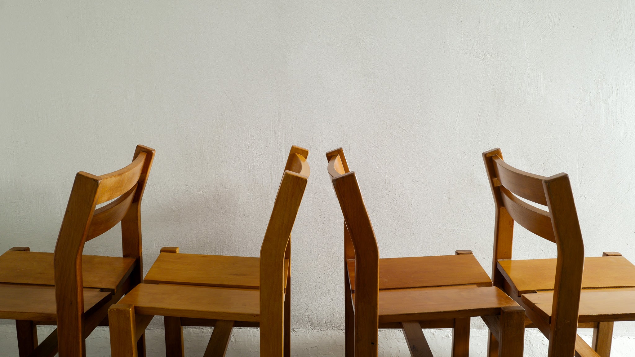 FRENCH ELM CHAIRS, FRANCE 1960s
