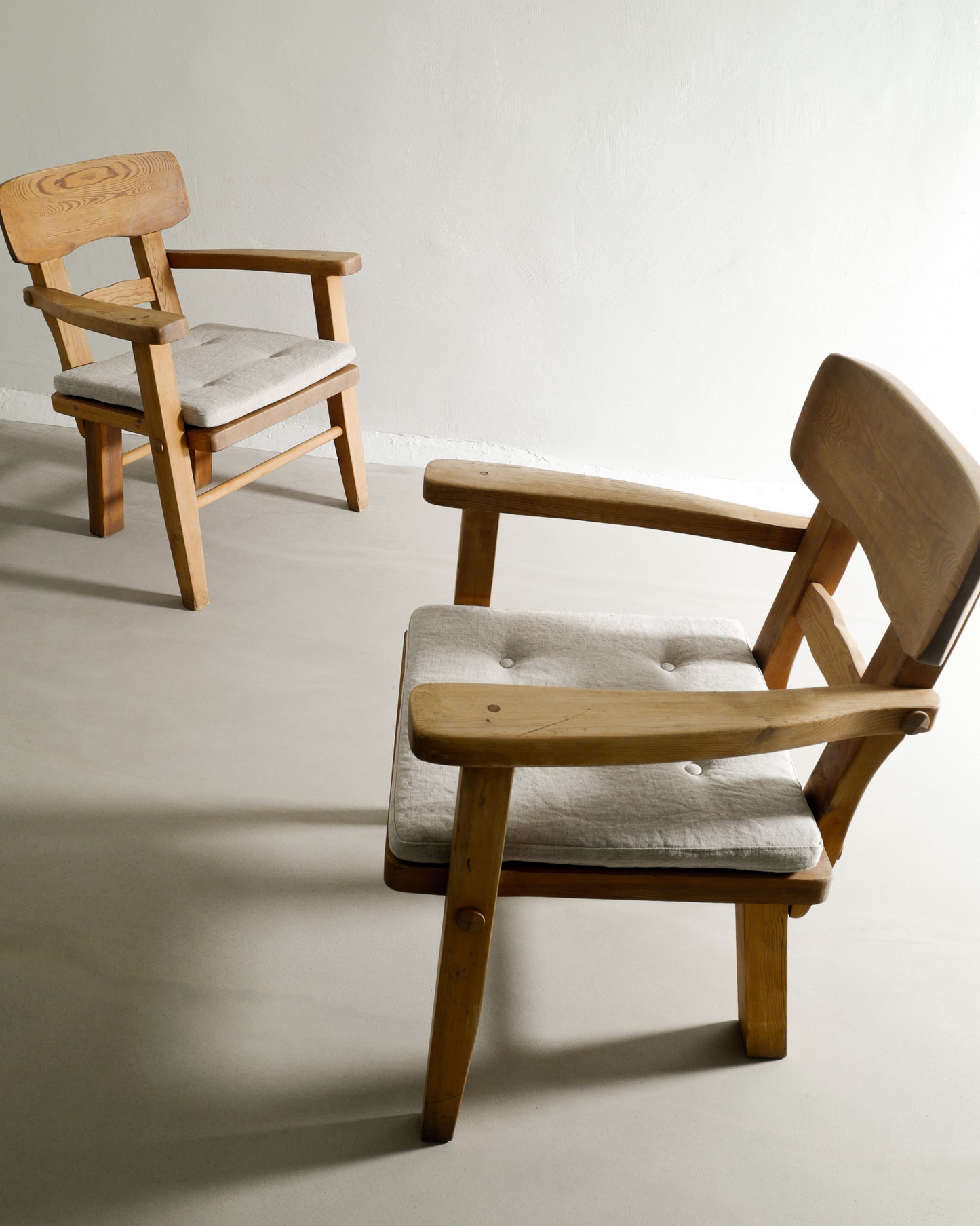 SWEDISH ARMCHAIRS IN PINE, 1970s