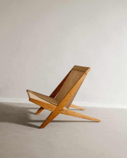 DANISH PINE & FLAGLINE CHAIR, 1960s