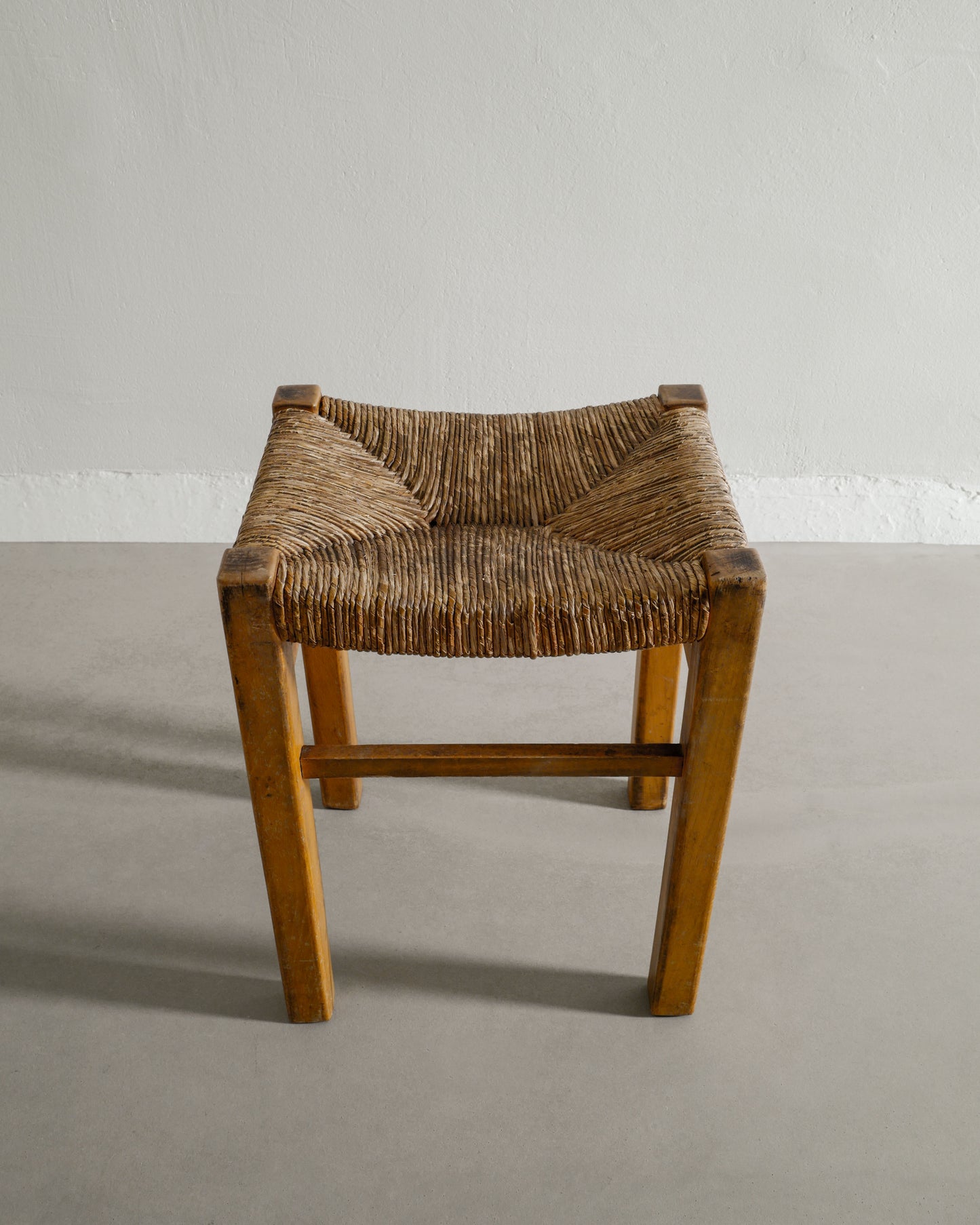 FRENCH STRAW STOOL, 1960s