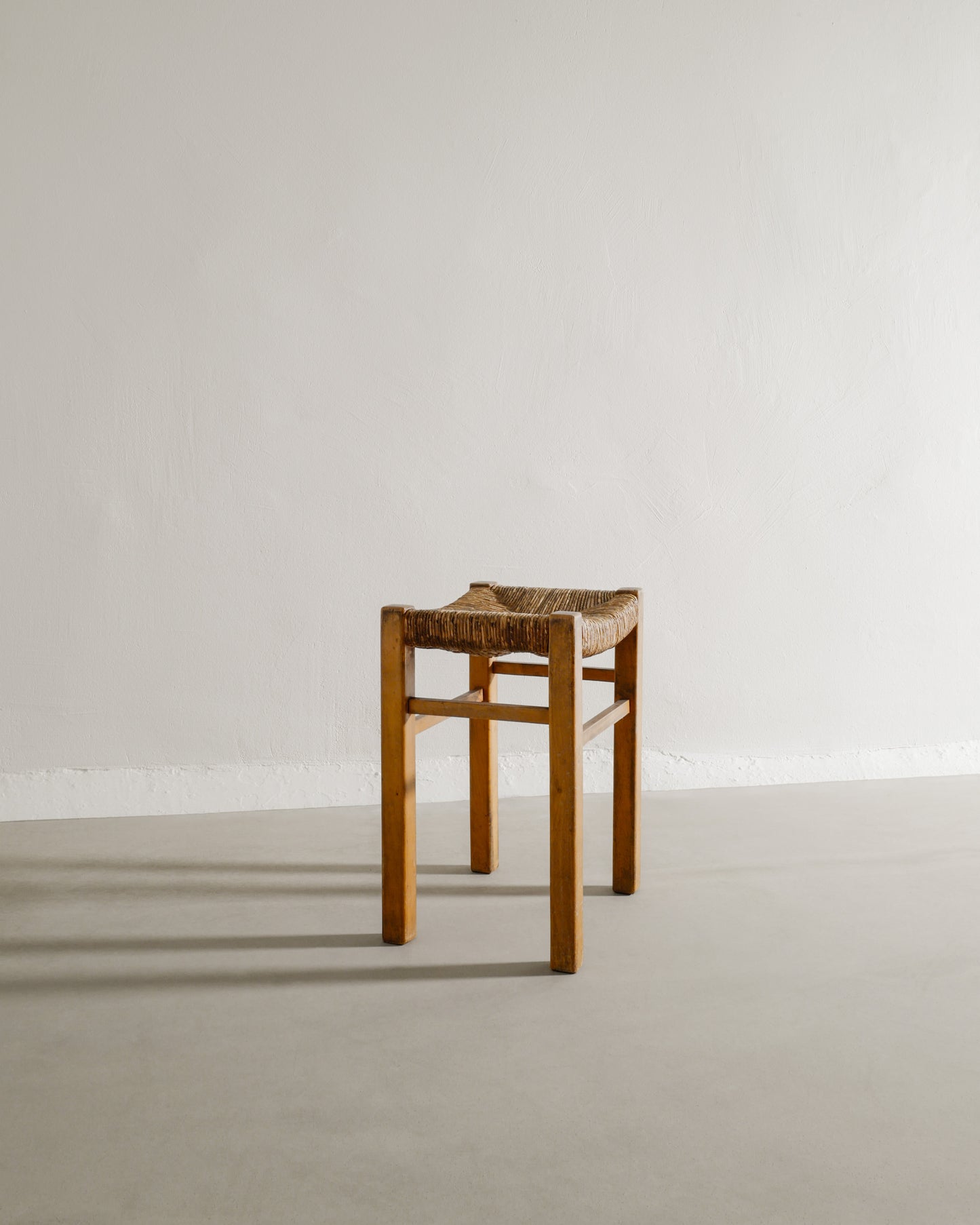 FRENCH STRAW STOOL, 1960s