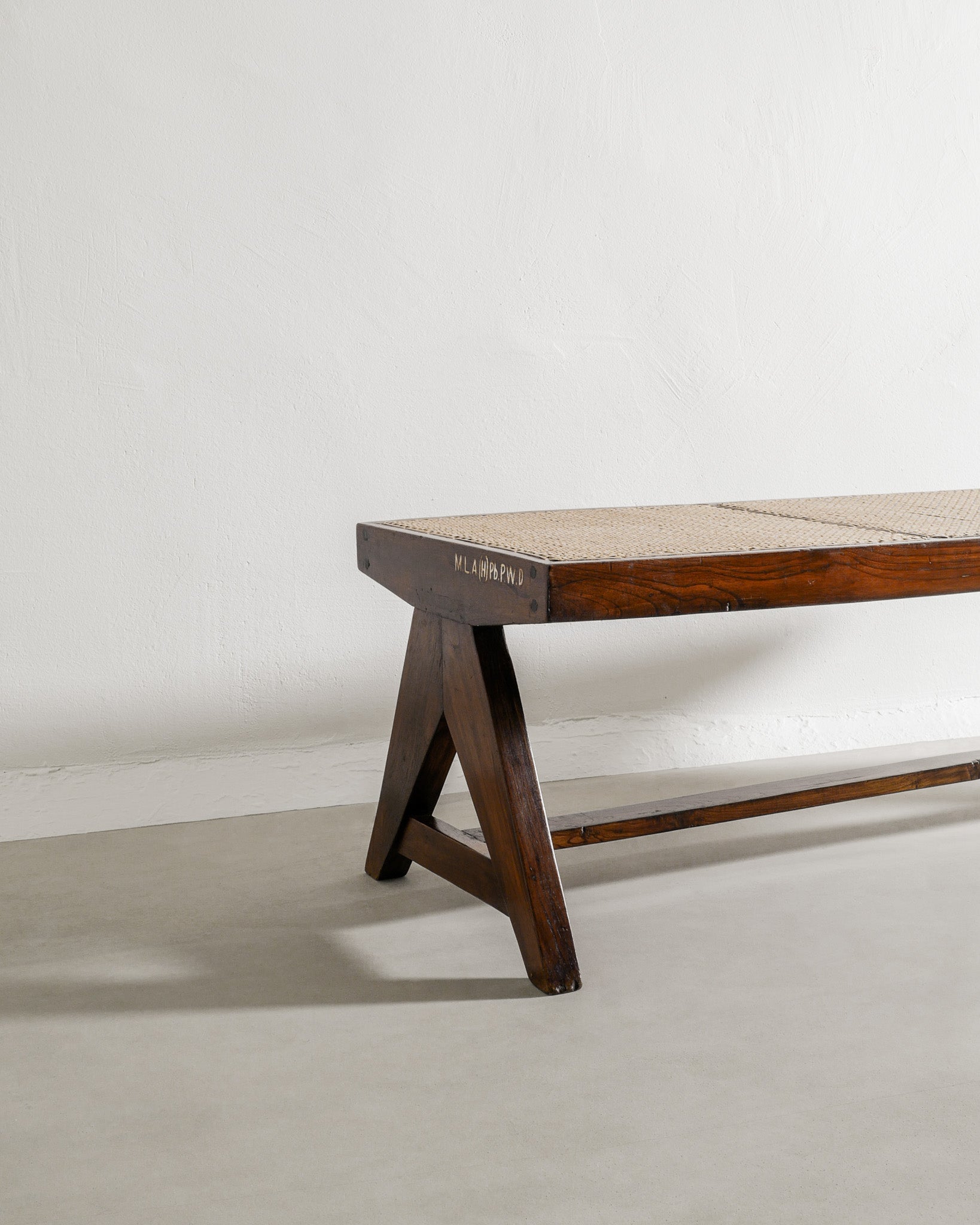 PIERRE JEANNERET WOODEN BENCH, 1950s