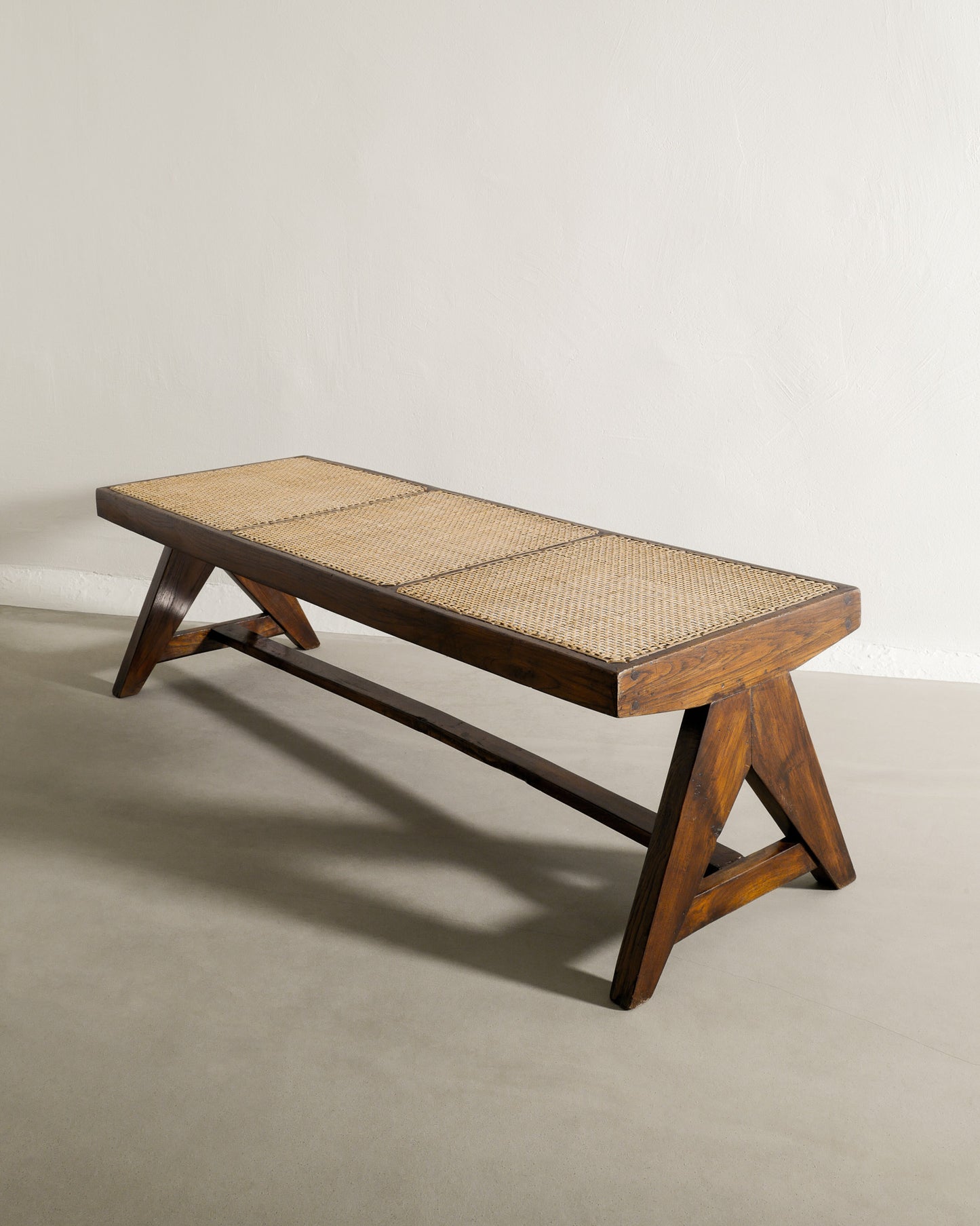 PIERRE JEANNERET TEAK BENCH, 1950s