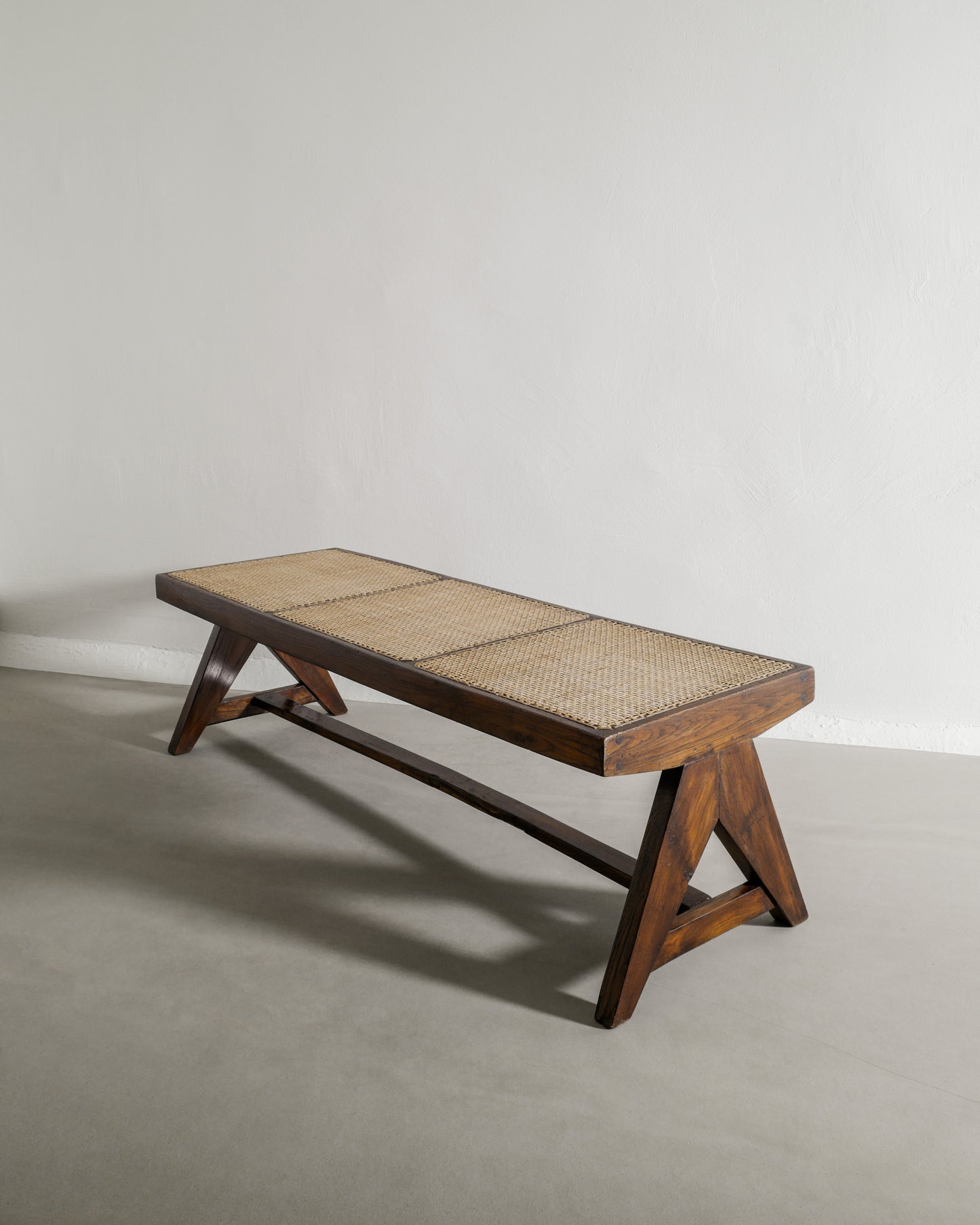 PIERRE JEANNERET WOODEN BENCH, 1950s