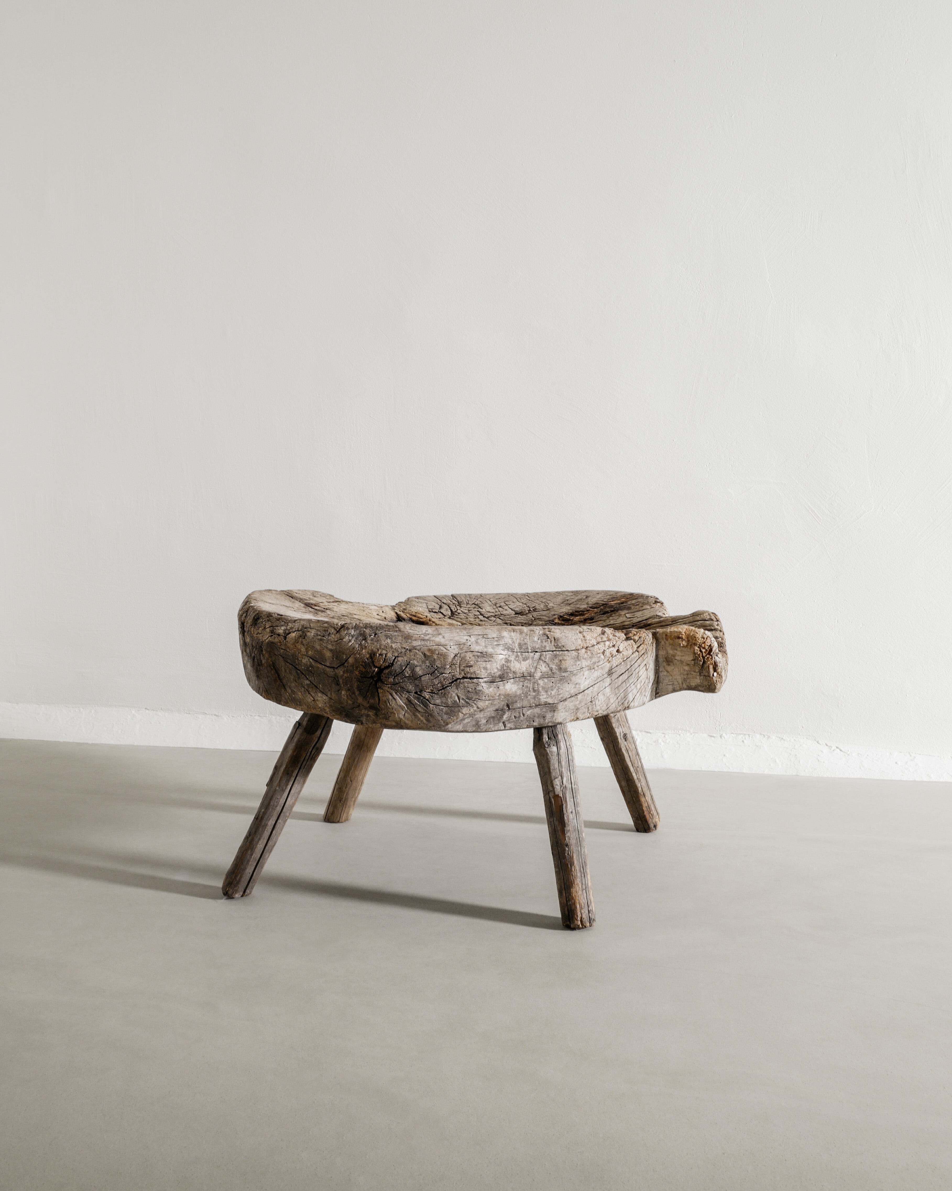 SWEDISH BRUTALIST WOODEN TABLE, 1800s