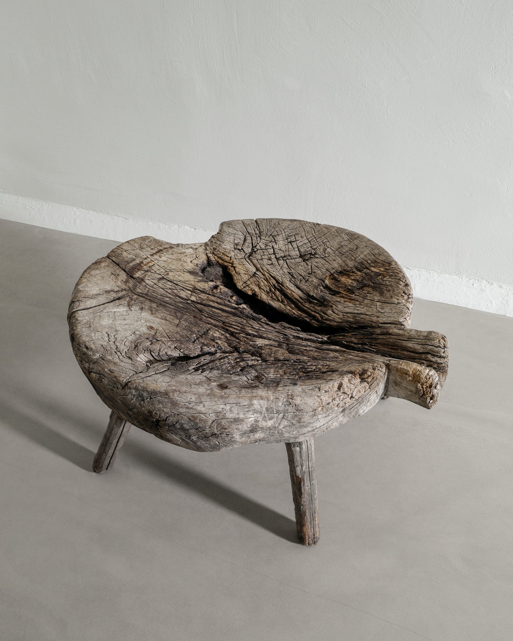 SWEDISH BRUTALIST WOODEN TABLE, 1800s