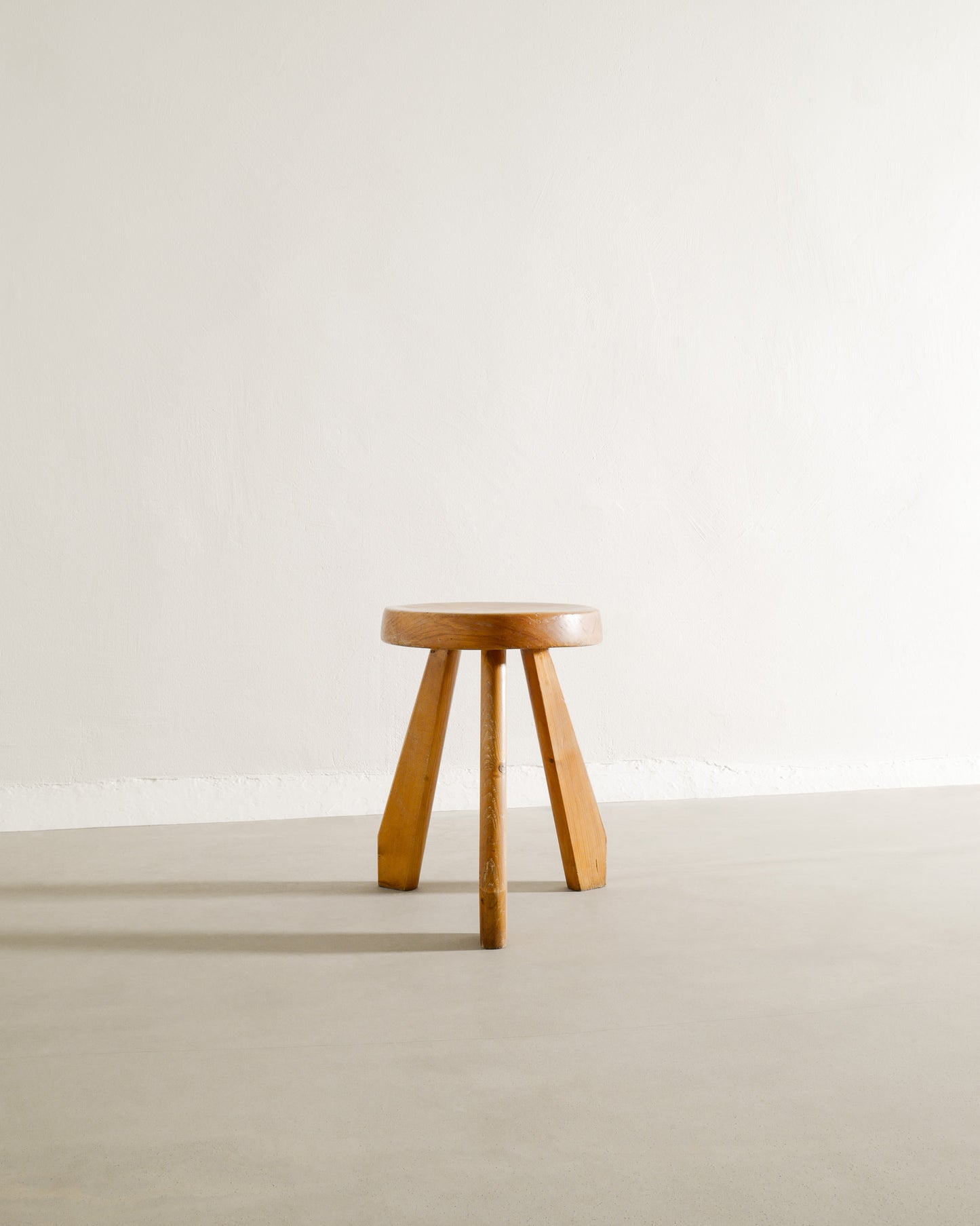 CHARLOTTE PERRIAND SANDOZ PINE STOOL, 1960s