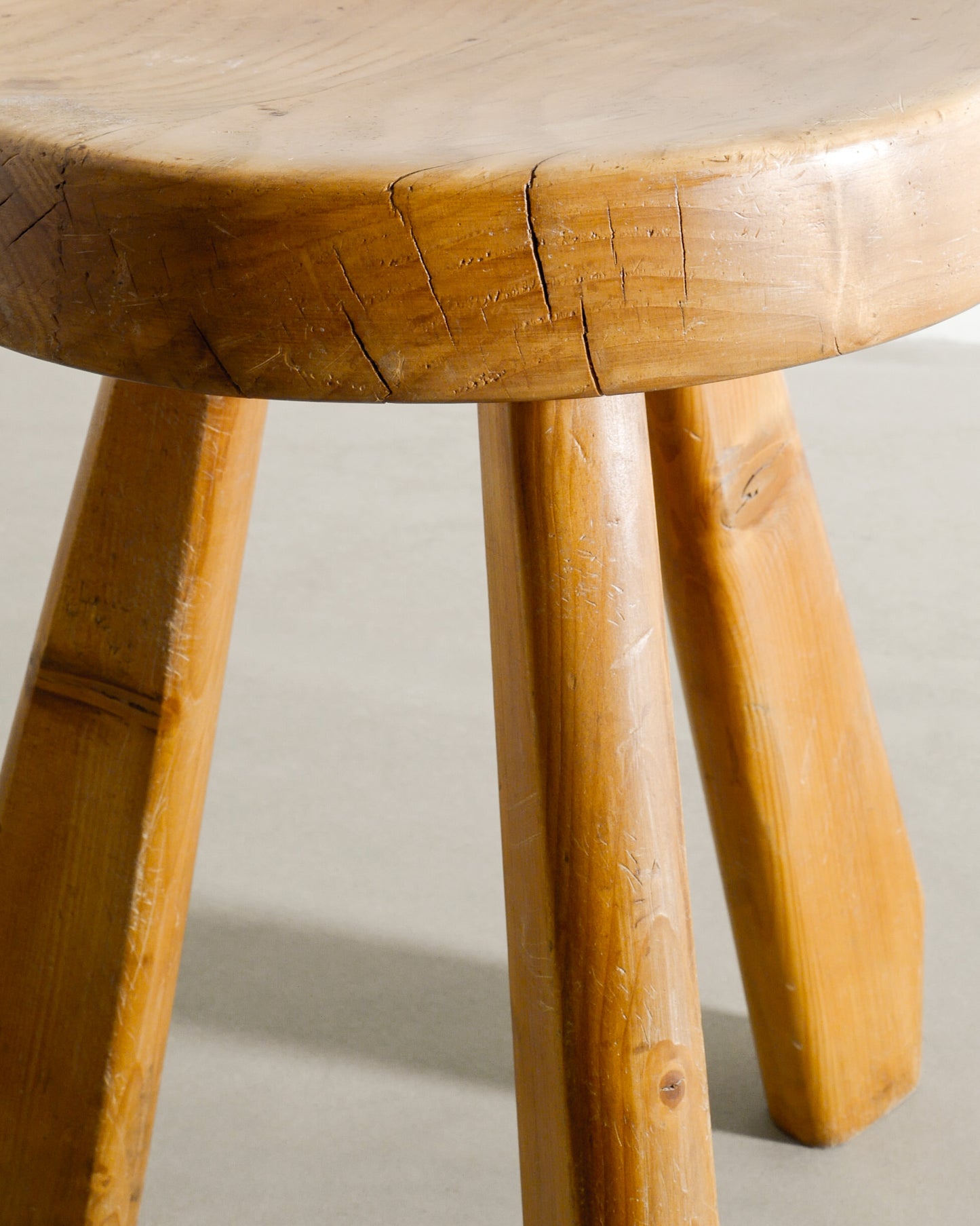 CHARLOTTE PERRIAND SANDOZ PINE STOOL, 1960s